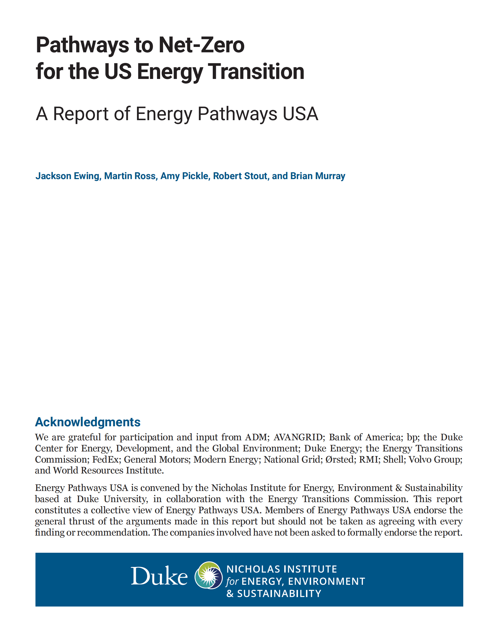 杜克大学：美国能源转型净零路径【英文版】 第2页