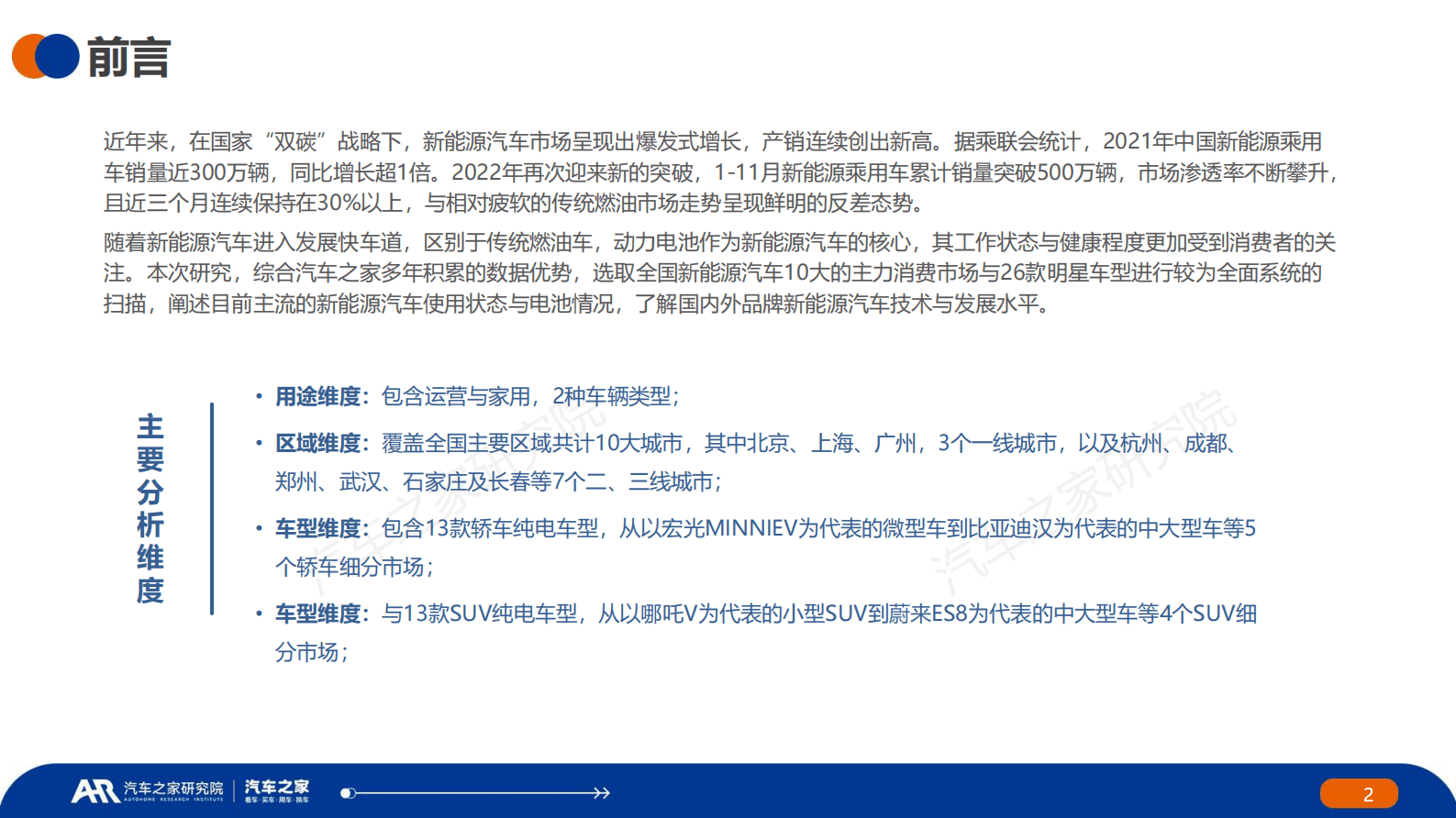 汽车之家研究院：2022年度中国新能源汽车运行与电池表现洞察 第2页