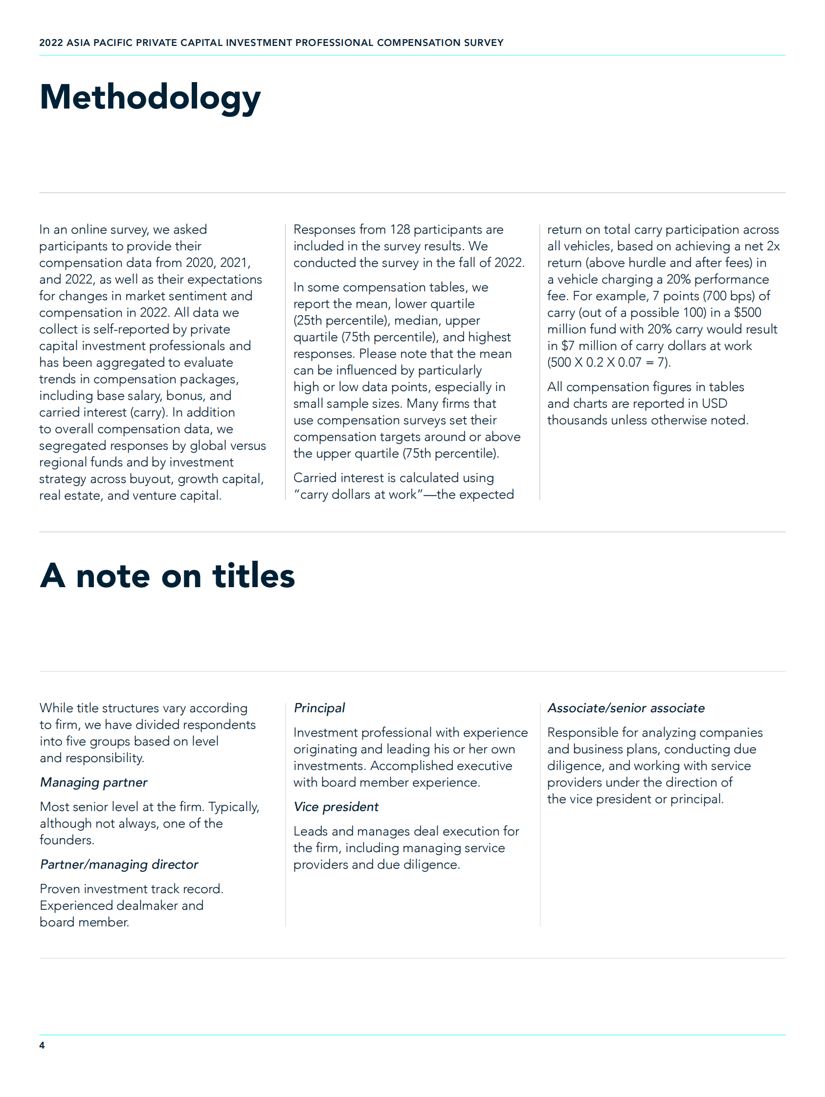 海德思哲：2022亚太地区私人资本投资专业人士薪酬调查报告【英文版】 第4页