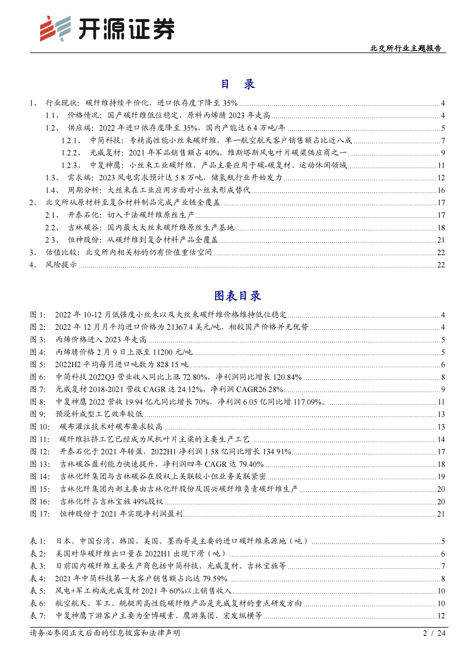 北交所行业主题报告：碳纤维供不应求，北交所对碳纤维全产业链初覆盖 第2页