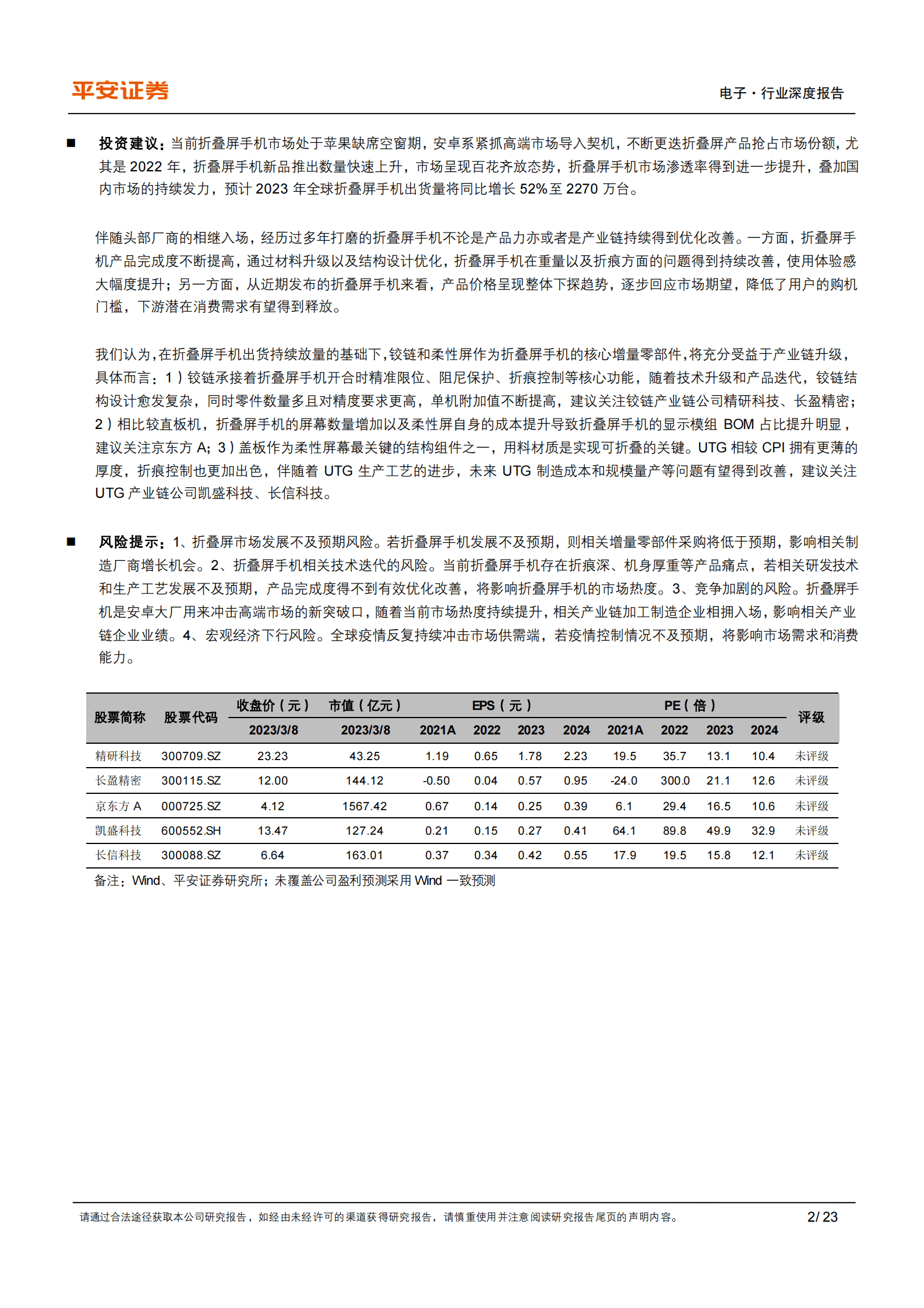 折叠屏手机专题：出货量逆市增长，增量组件迎新机遇 第2页
