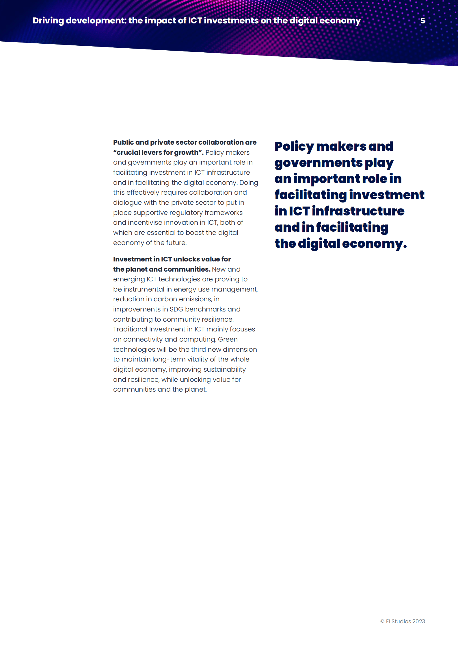 华为&EI StudiosICT：投资撬动数字经济发展报告【英文版】 第5页