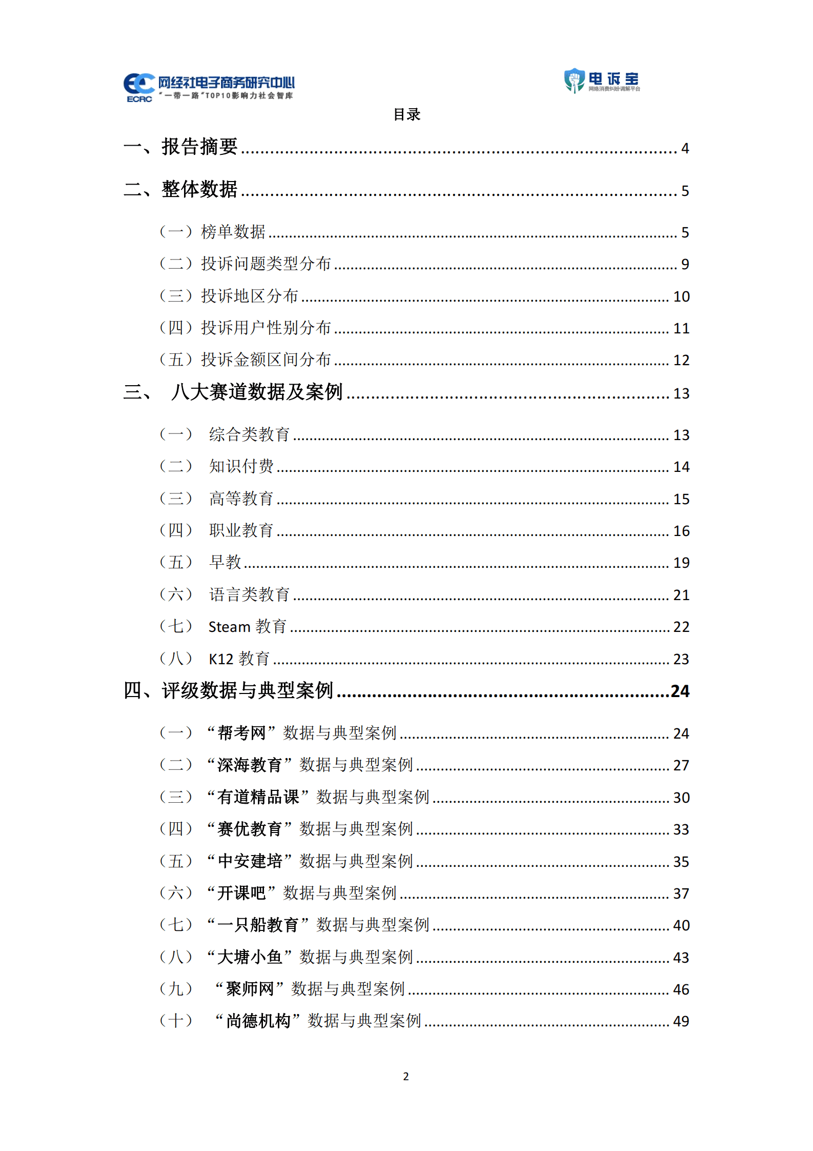 网经社：2022年度中国数字教育消费投诉数据与典型案例报告 第2页