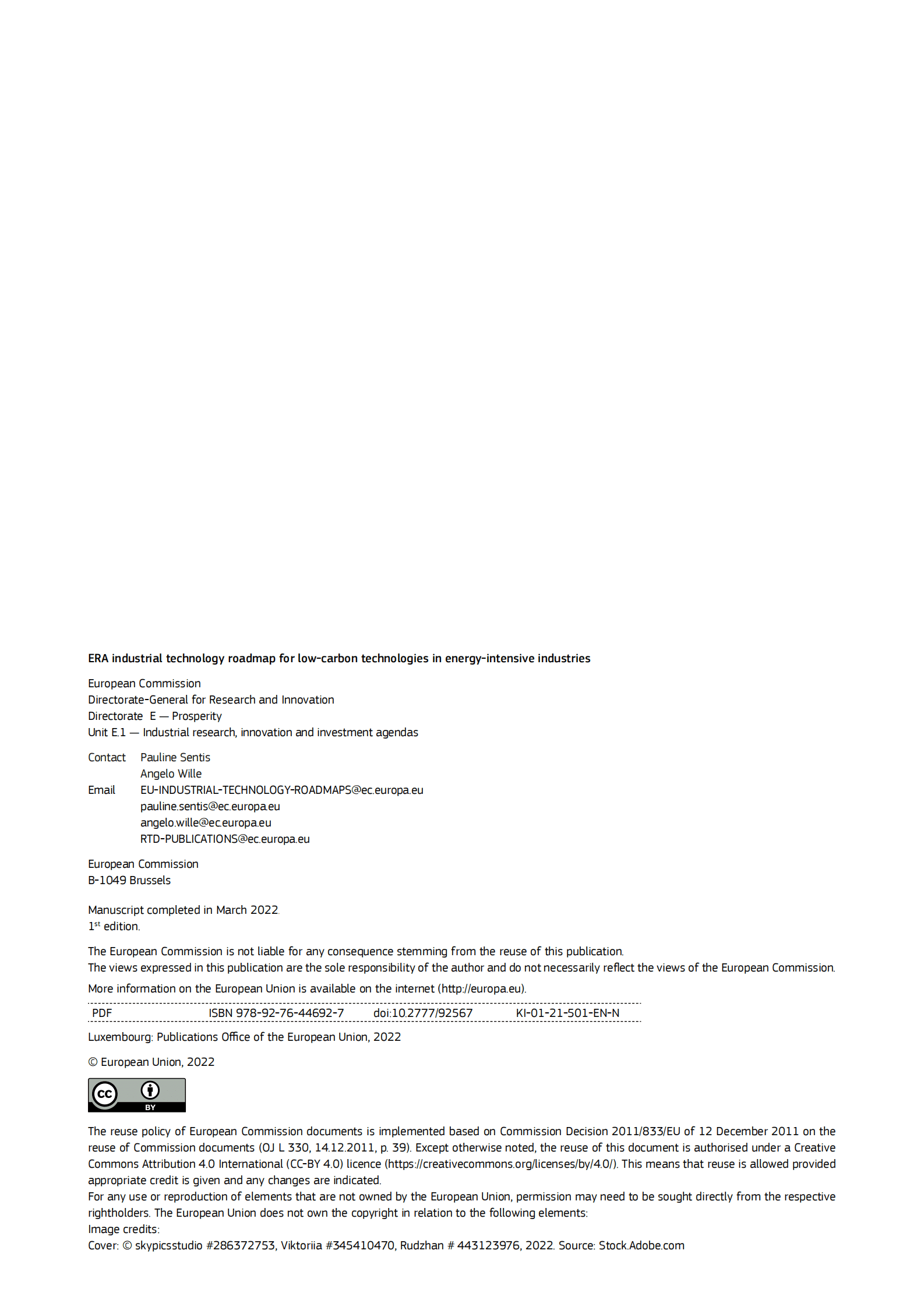 欧洲委员会：能源密集型行业低碳技术的产业路线图【英文版】 第2页