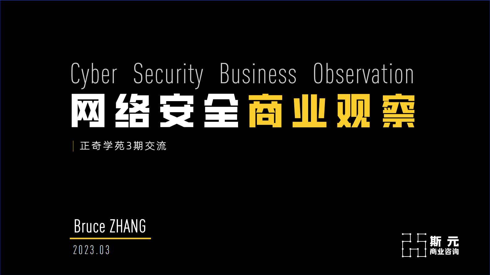 斯元商业咨询：网络安全商业观察（节选版） 第1页