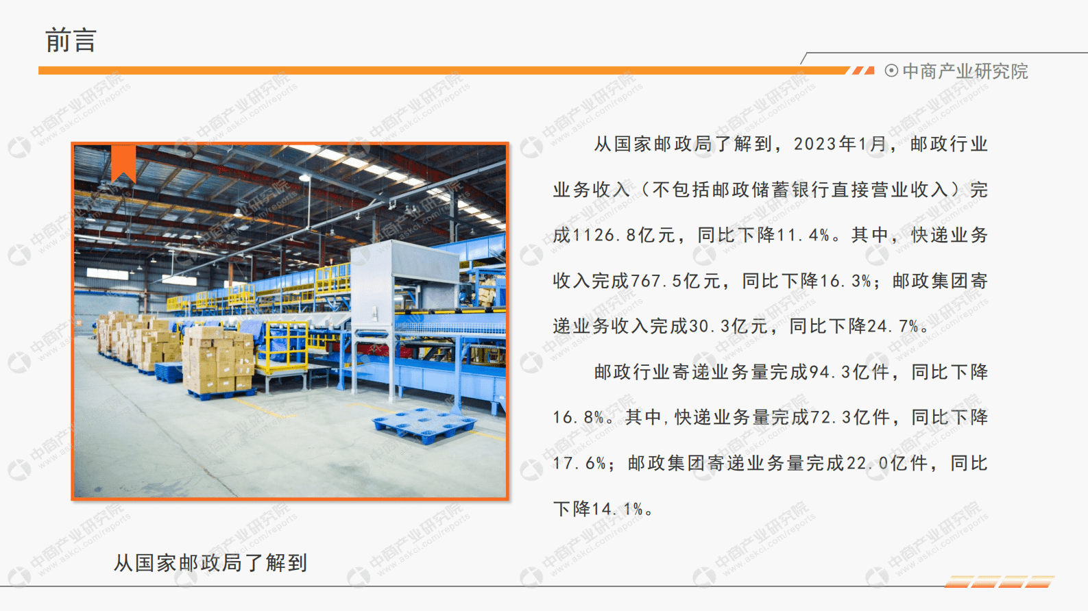 中商产业研究院：中国快递物流行业运行情况月度报告（2023年1月） 第3页