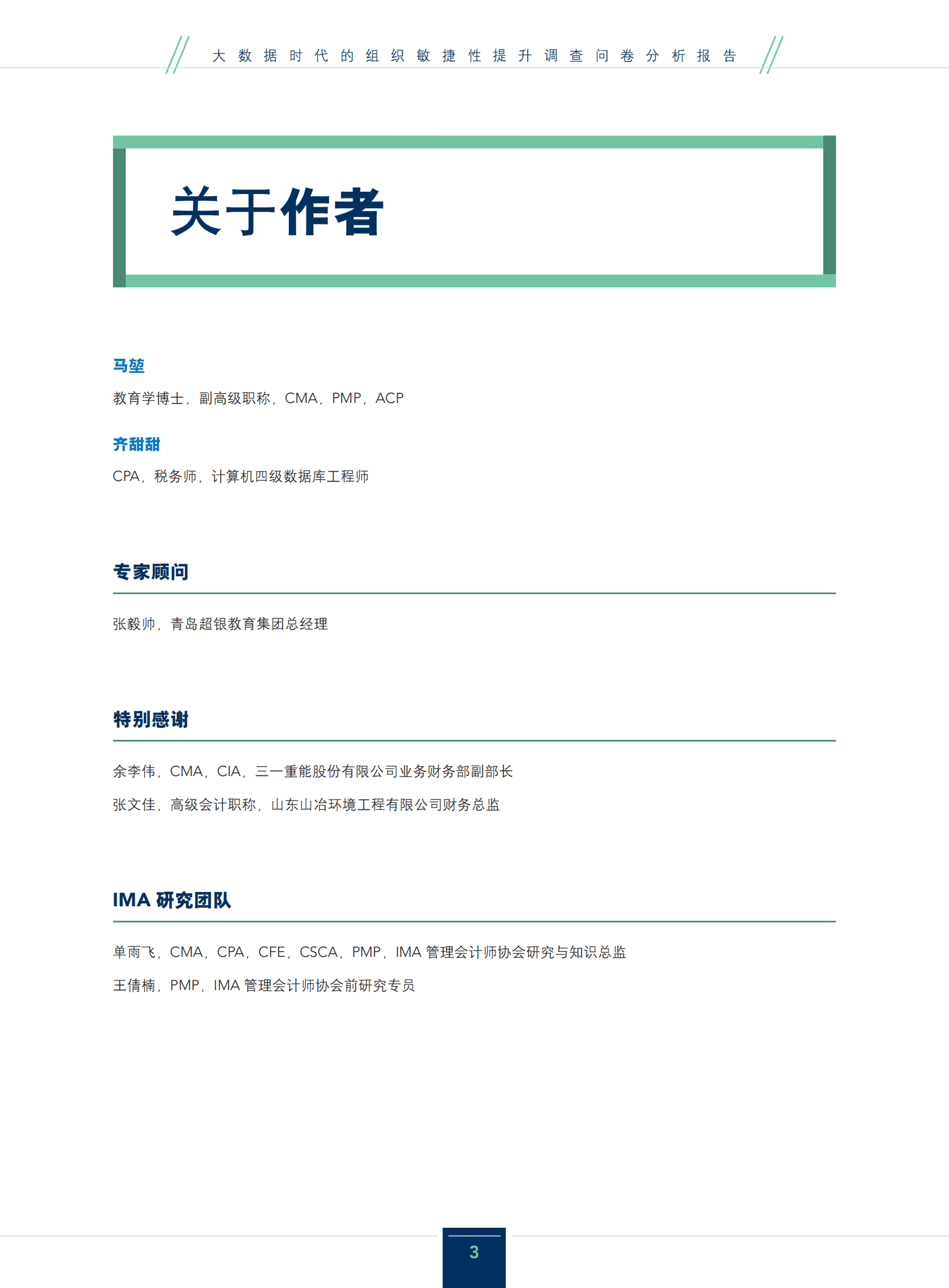 IMA：大数据时代的组织敏捷性提升调查问卷分析报告 第3页