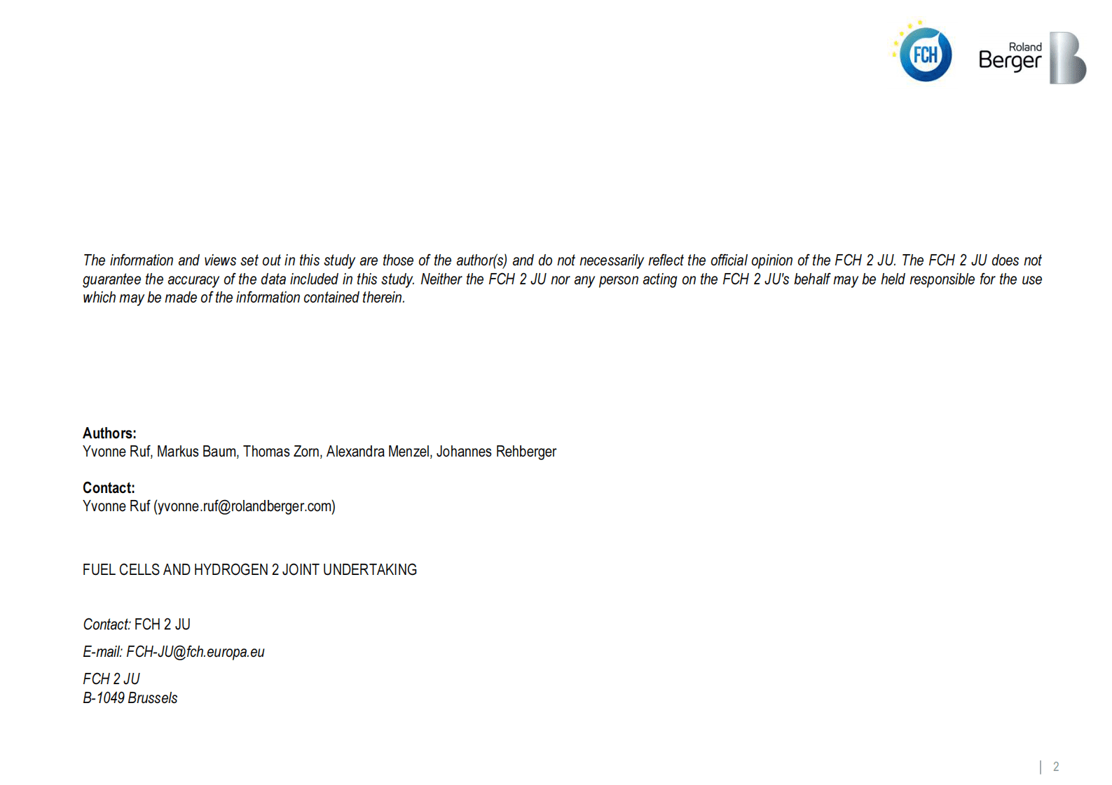 欧盟&罗兰贝格：氢燃料电池卡车研究报告—重型高性能绿色解决方案 第2页