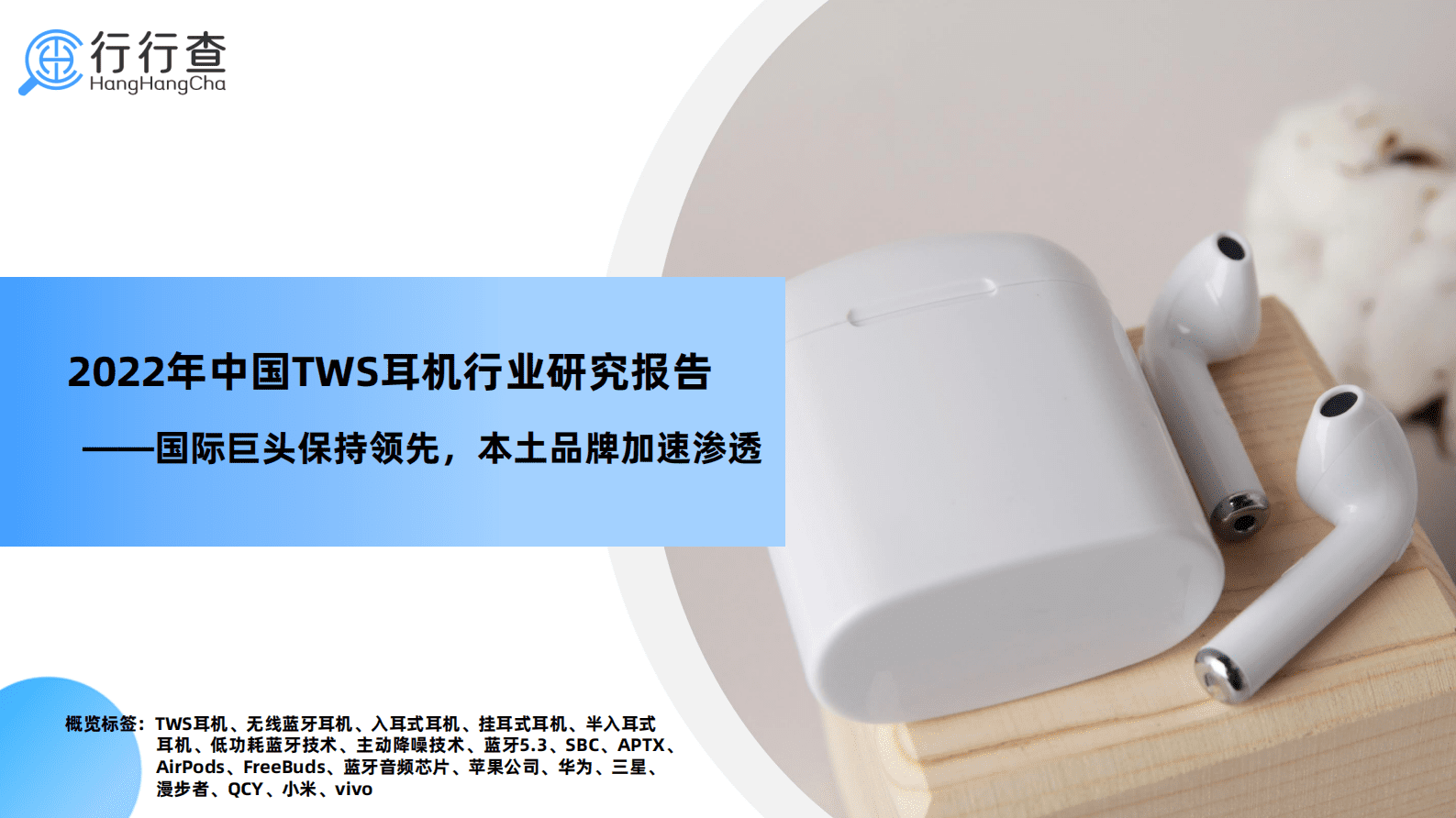 行行查：2022年中国TWS耳机行业研究报告 第1页