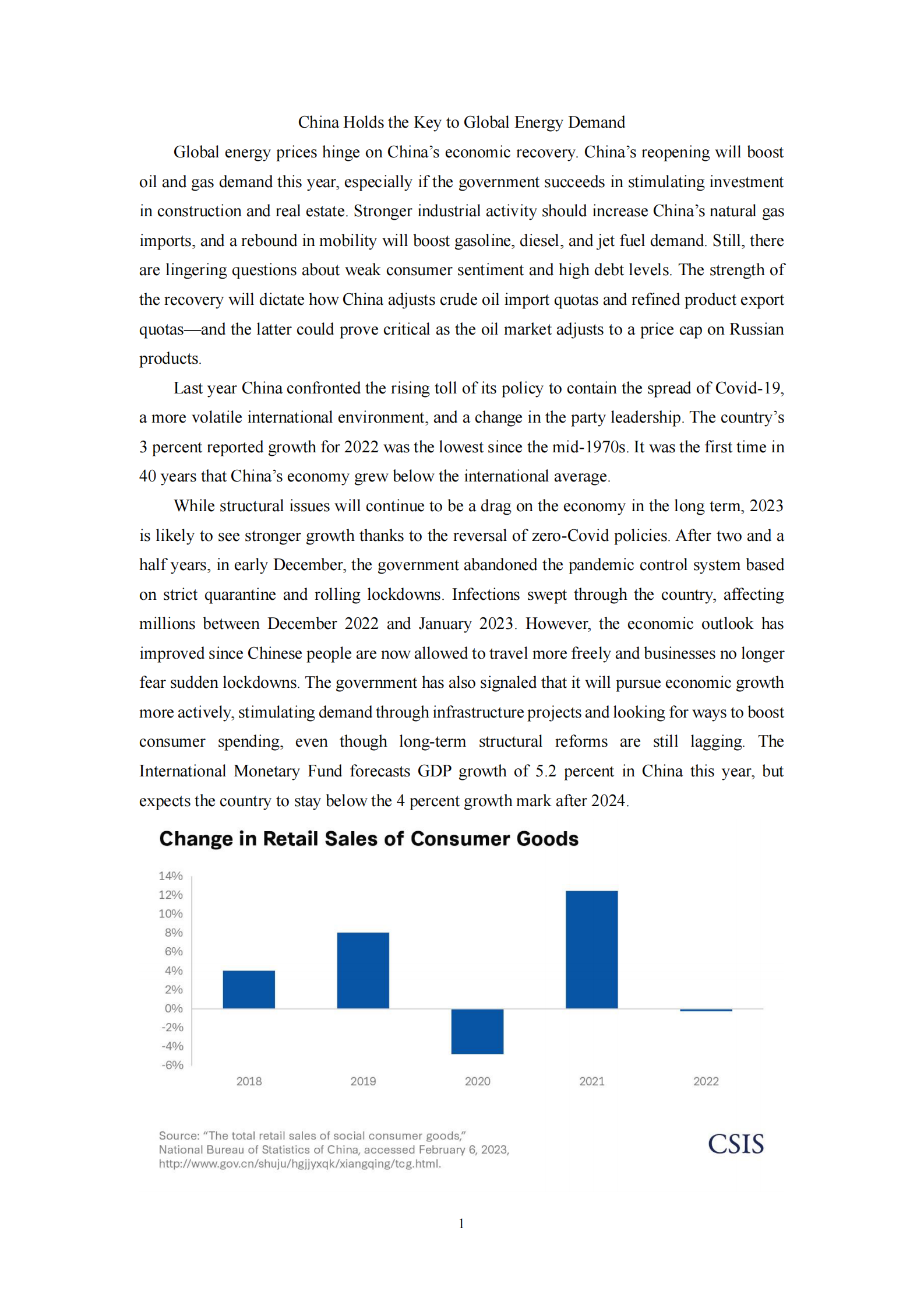 CSIS：中国是全球能源需求的关键【英文版】 第1页