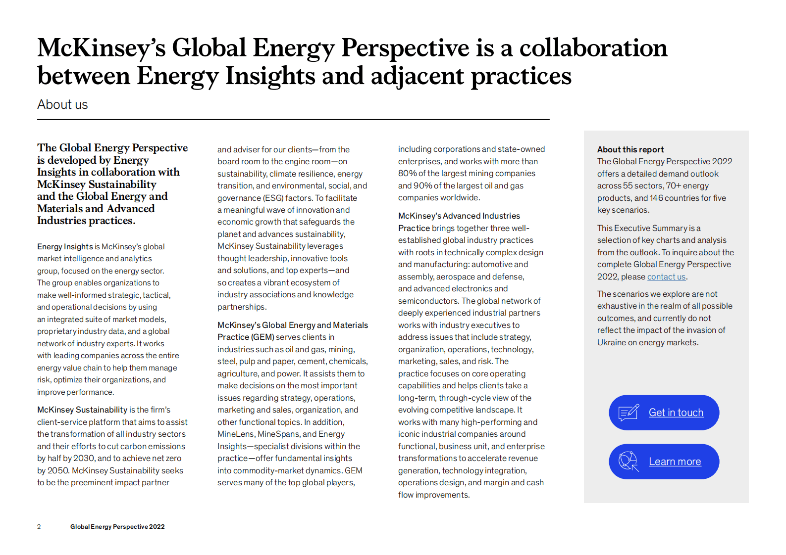 麦肯锡公司：2022年全球能源行业洞察Global Energy Perspective 第2页