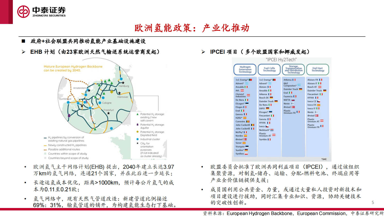 中泰证券：氢能行业系列报告（二）：欧洲氢能发展现状和前景 第5页