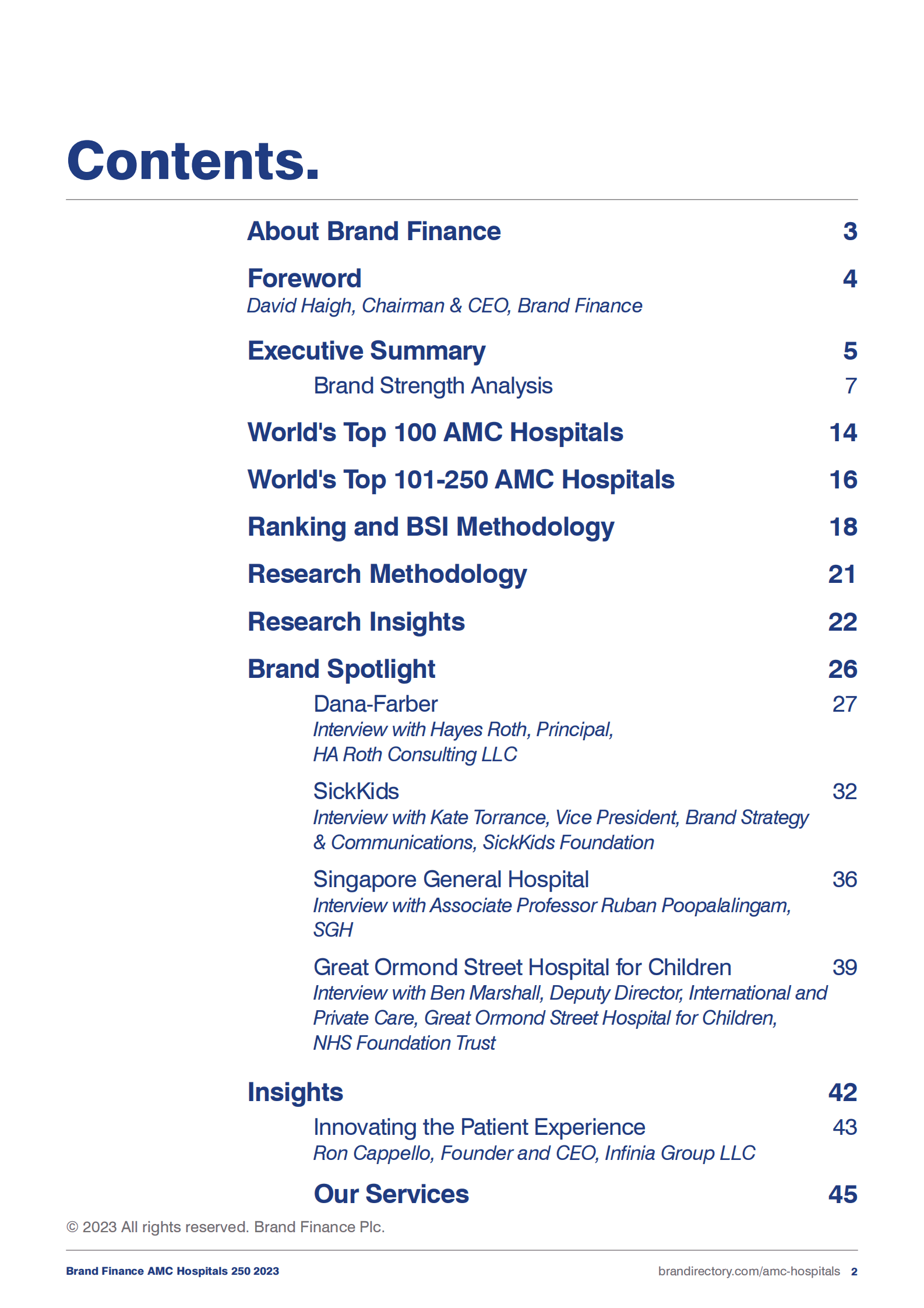 Brand Finance：2023年全球医院250强【英文版】 第2页