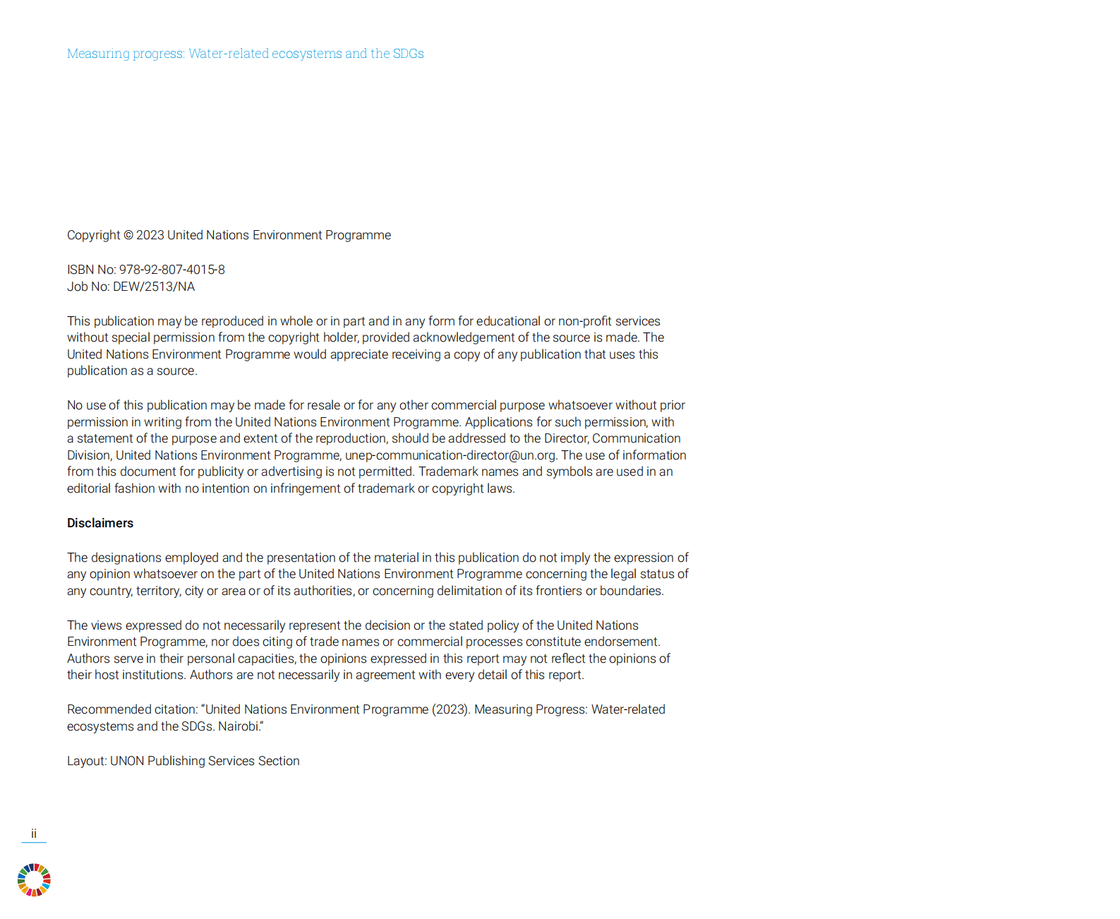 联合国环境规划署（UNEP）：水生态系统与可持续发展目标进展评估【英文版】 第2页