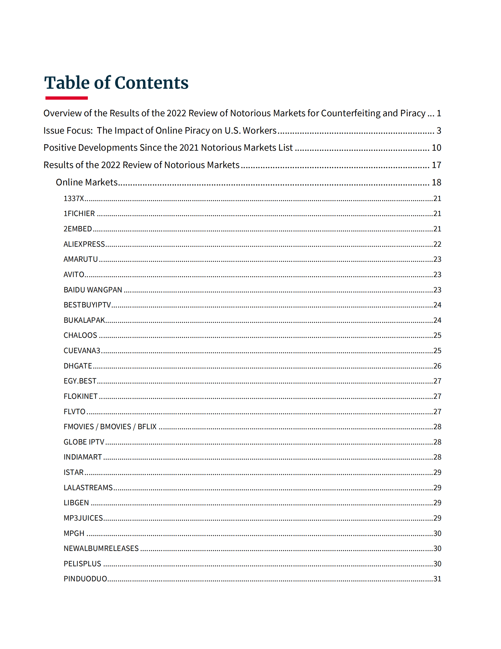 2022年假冒和盗版恶名市场审查结果【英文版】 第2页
