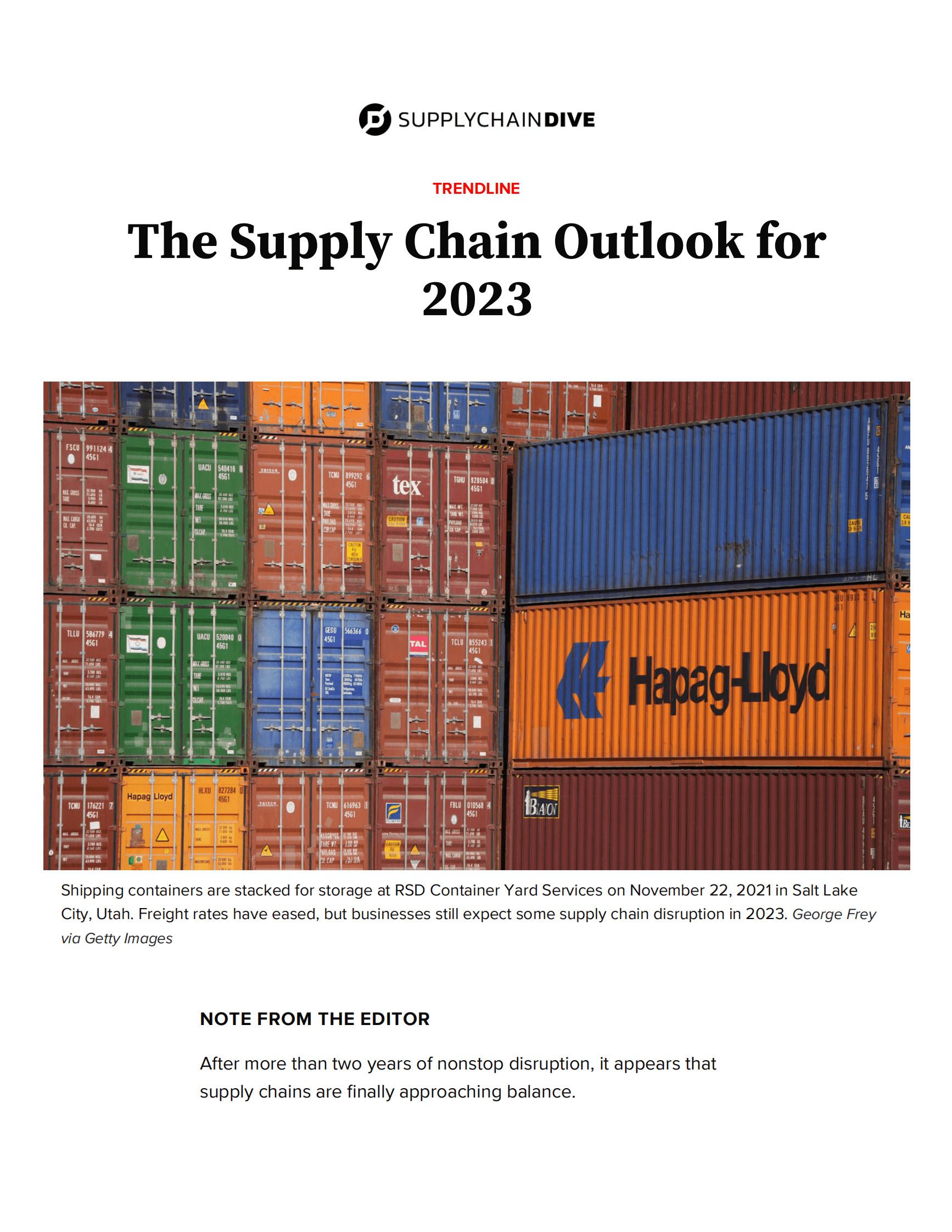 Dive：2023年供应链展望（英） 第1页