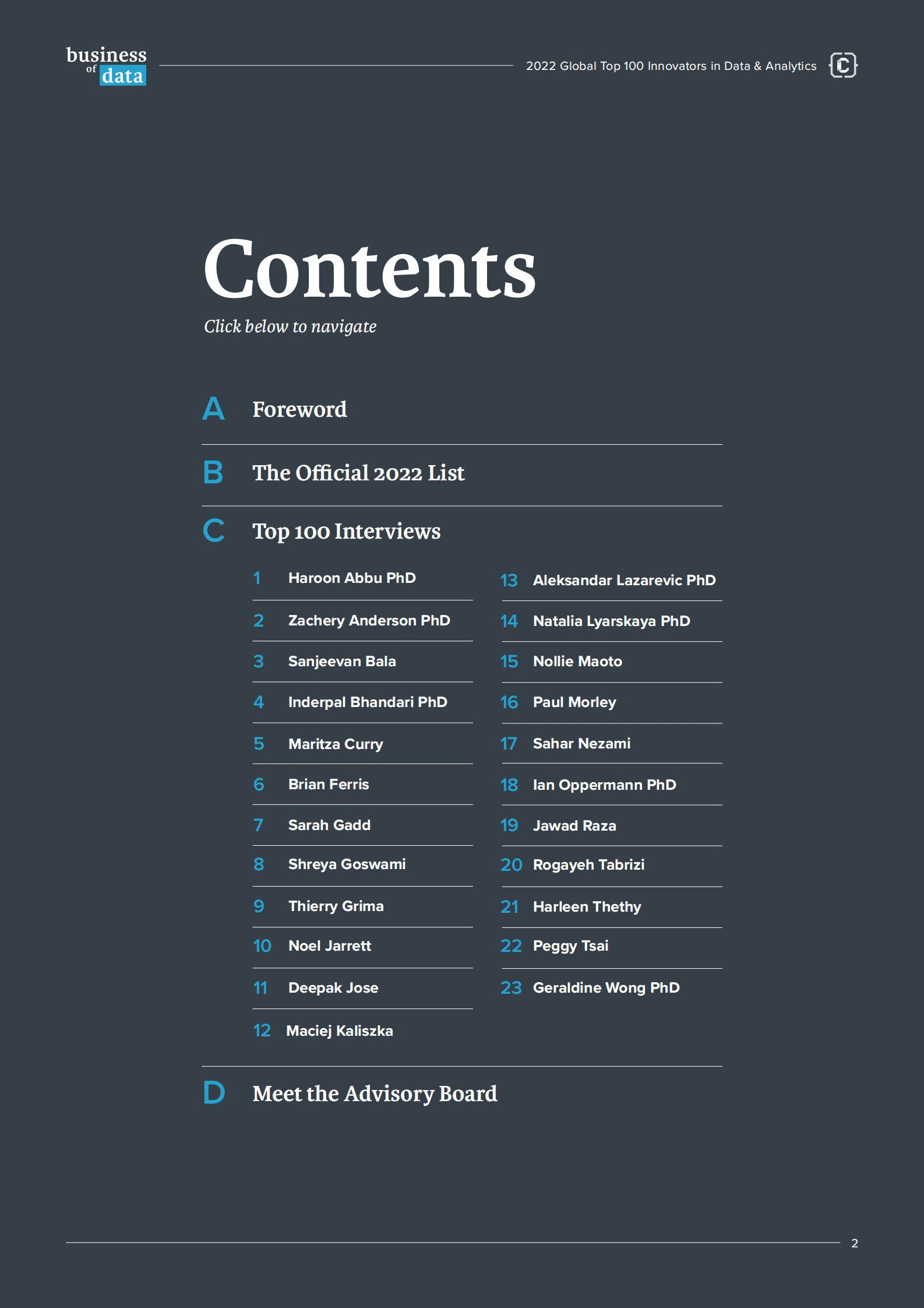 Corinium：2022年全球数据与分析领域的百大创新者（英） 第2页