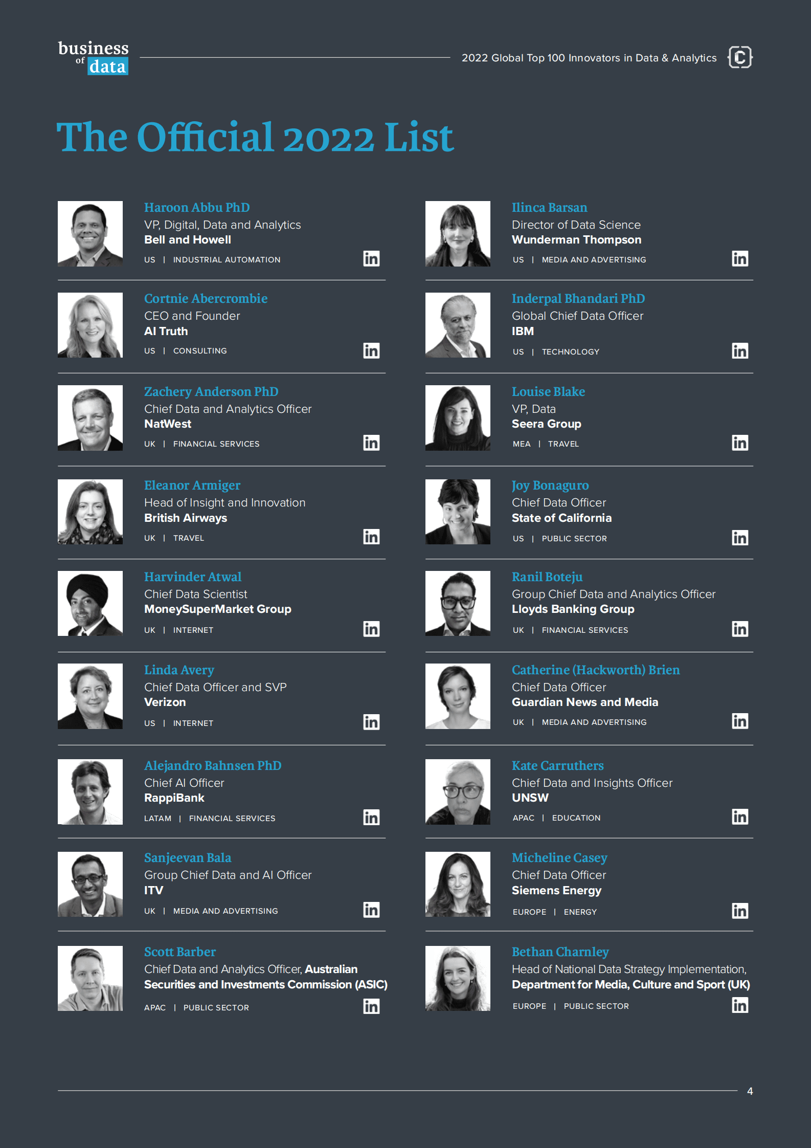 Corinium：2022年全球数据与分析领域的百大创新者（英） 第4页