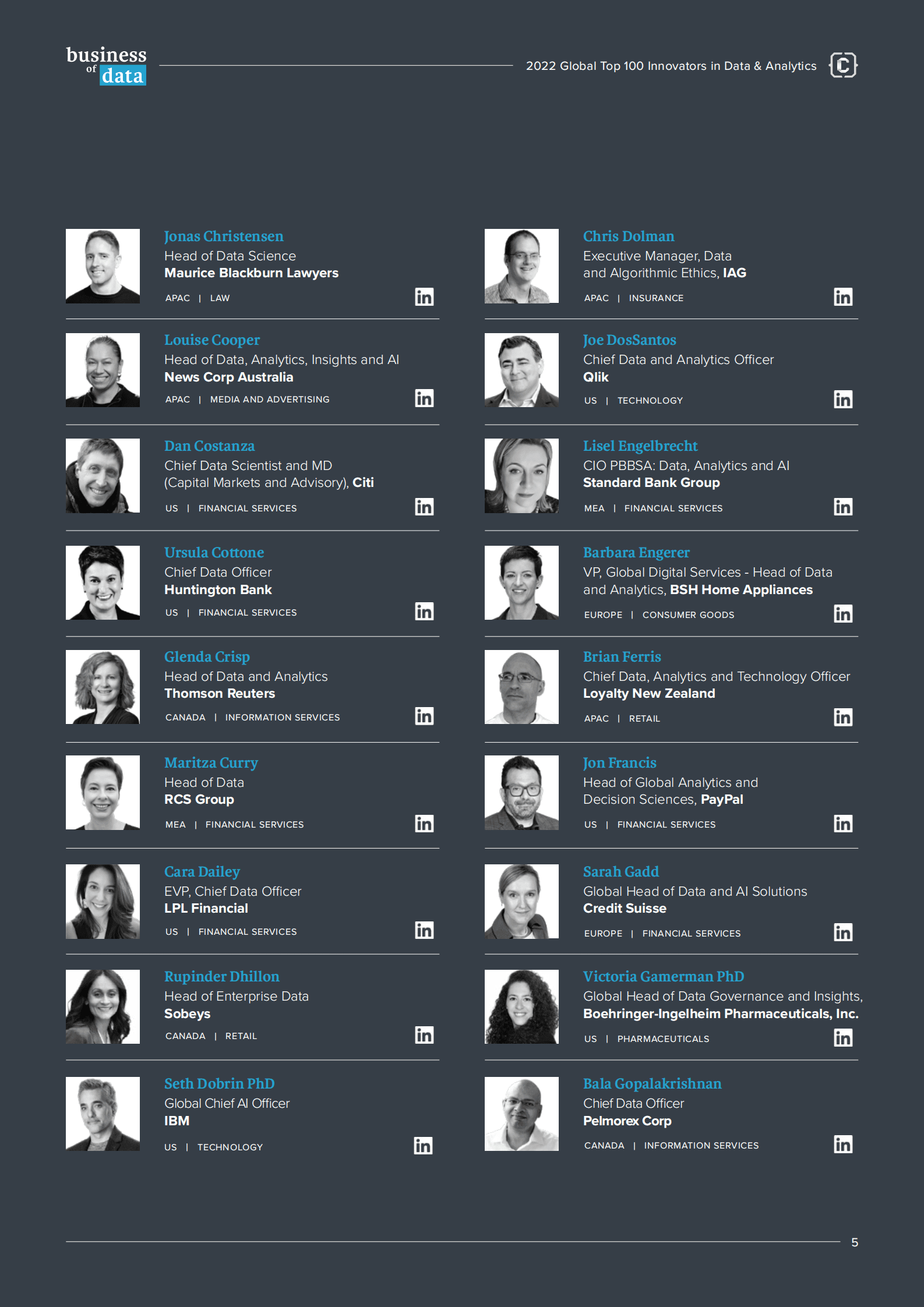 Corinium：2022年全球数据与分析领域的百大创新者（英） 第5页
