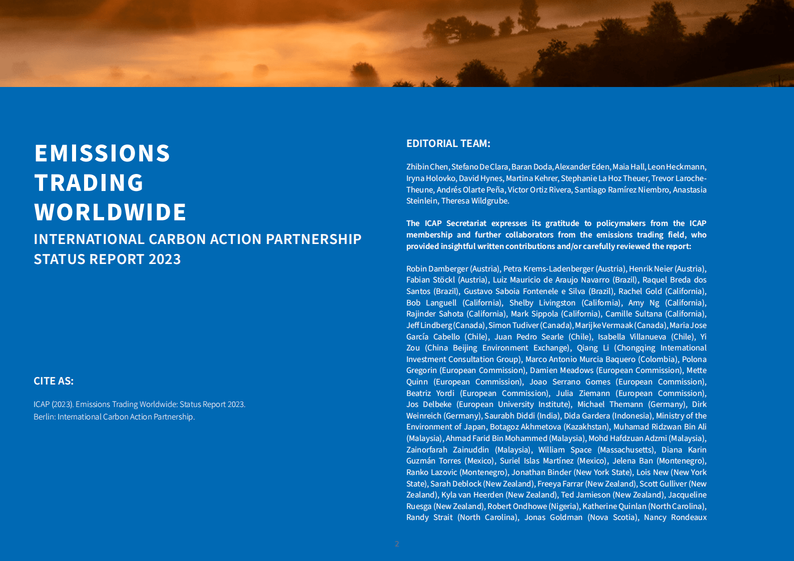 ICAP：全球碳排放权交易：2023年进展报告【英文版】 第2页