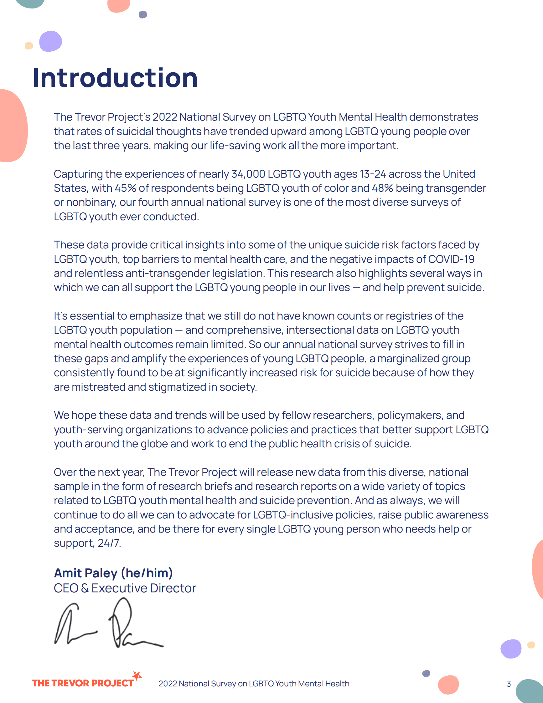 Trevor Project：2022年美国LGBTQ青年心理健康调查【英文版】 第3页