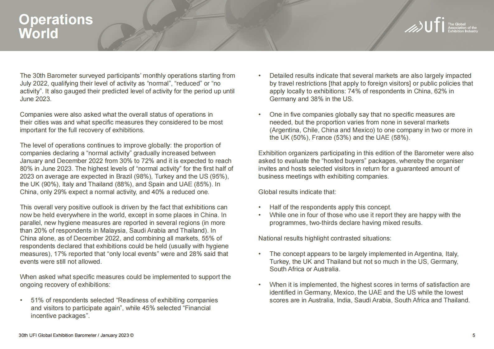 UFI：2023年全球展览业晴雨表【英文版】 第5页