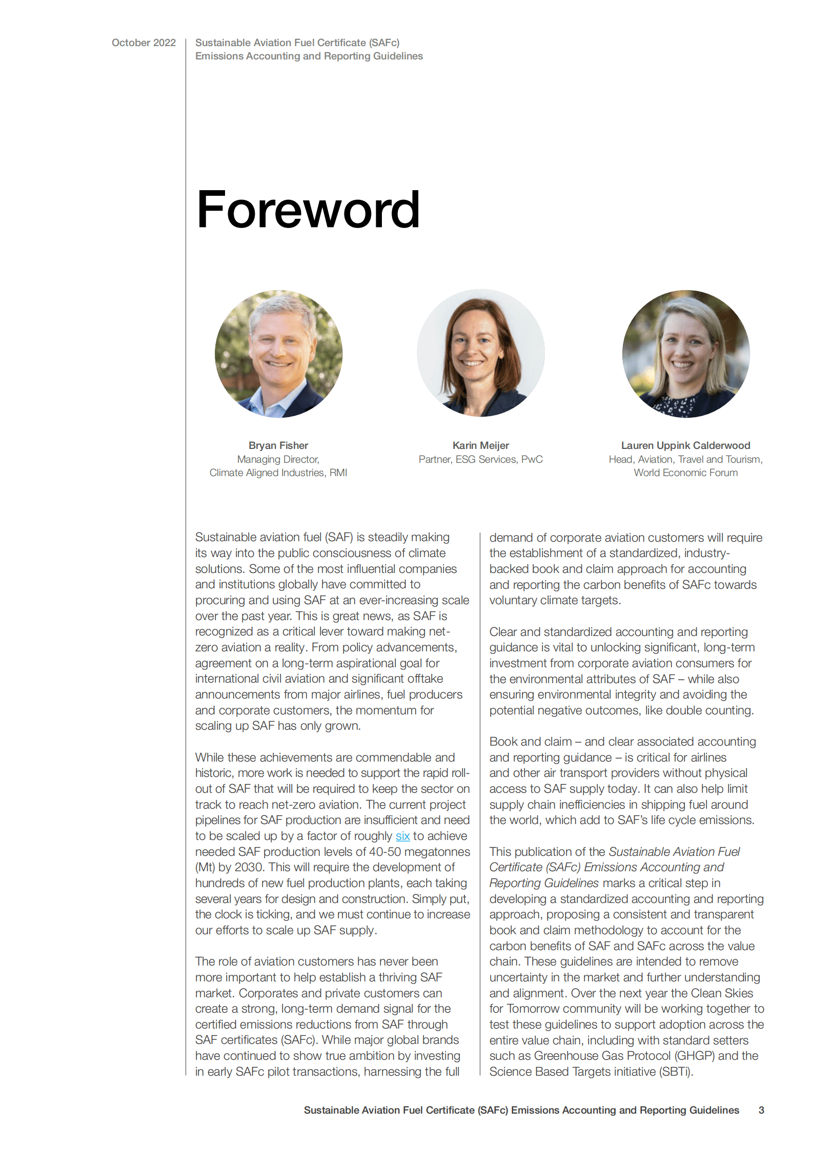 世界经济论坛：可持续航空燃料证书排放核算和报告准则【英文版】 第3页