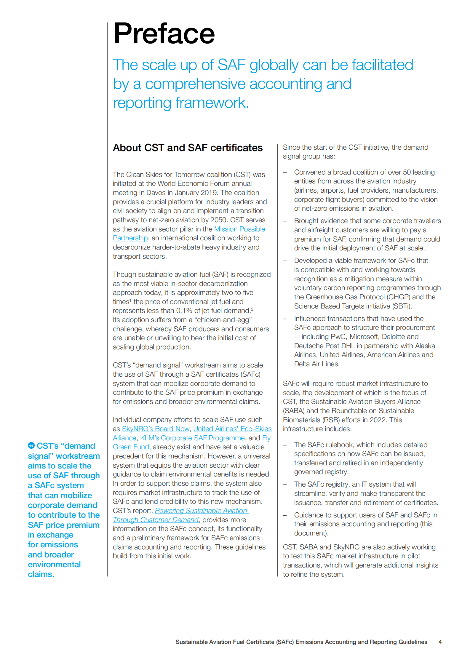 世界经济论坛：可持续航空燃料证书排放核算和报告准则【英文版】 第4页