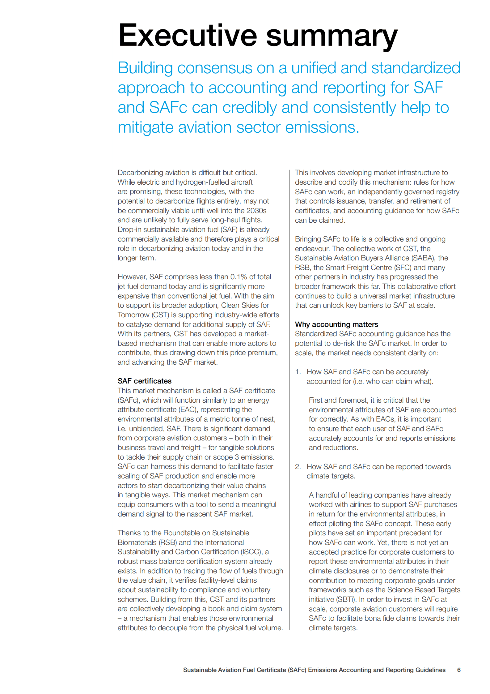 世界经济论坛：可持续航空燃料证书排放核算和报告准则【英文版】 第6页