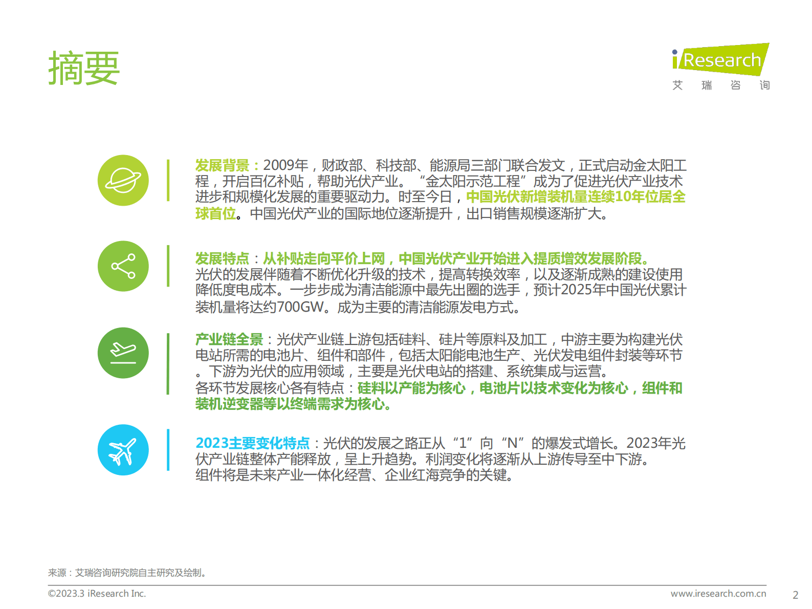 艾瑞咨询：光伏产业观察：探索光伏利润变化及未来发展空间 第2页