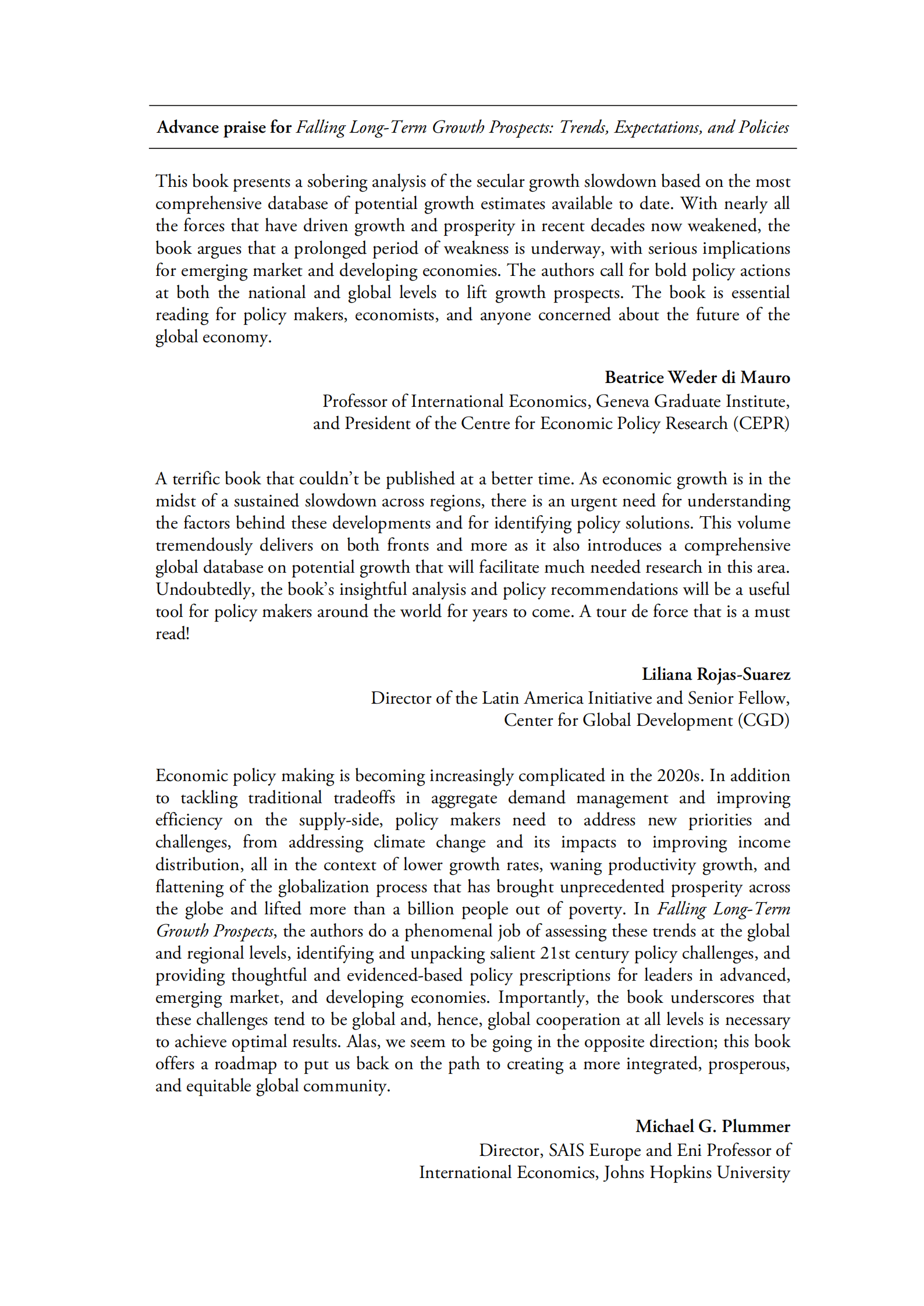 世界银行：下行的长期增长前景：趋势、期望和政策【英文版】 第3页