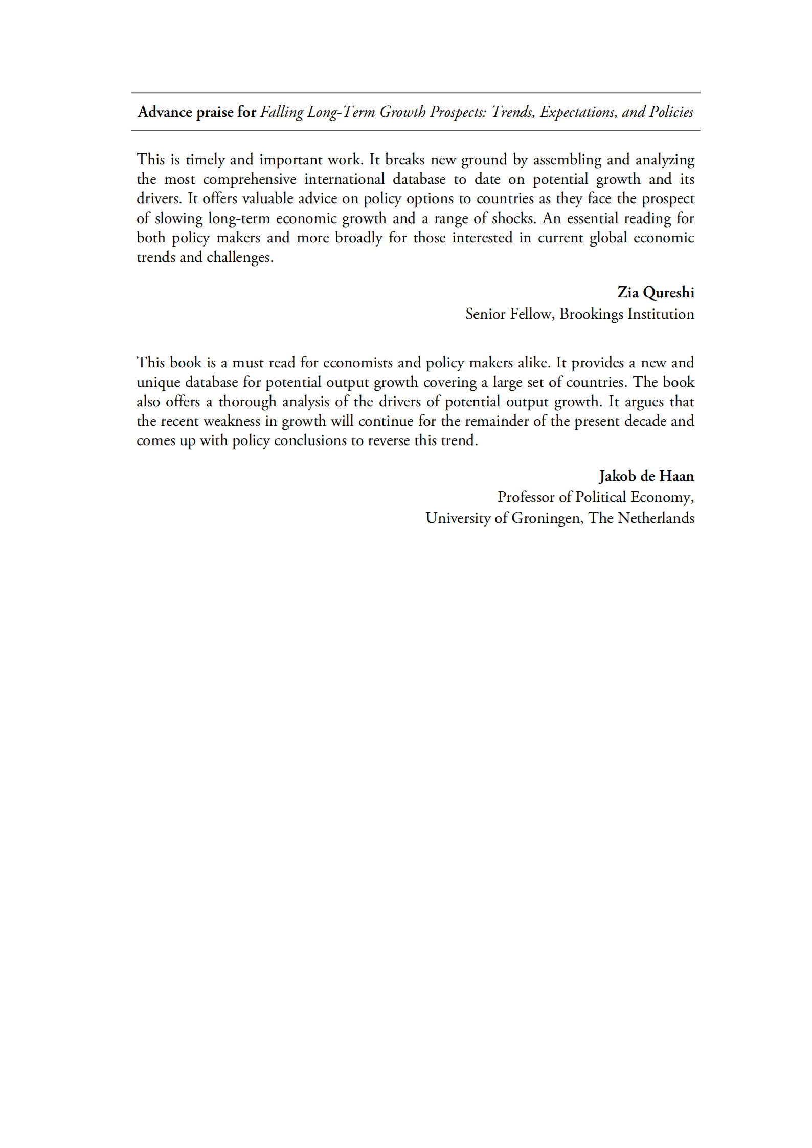 世界银行：下行的长期增长前景：趋势、期望和政策【英文版】 第5页