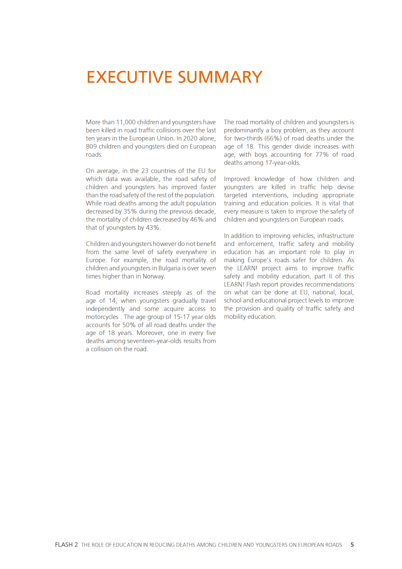 ETSC：教育在减少欧洲儿童和青少年死亡方面的作用【英文版】 第5页