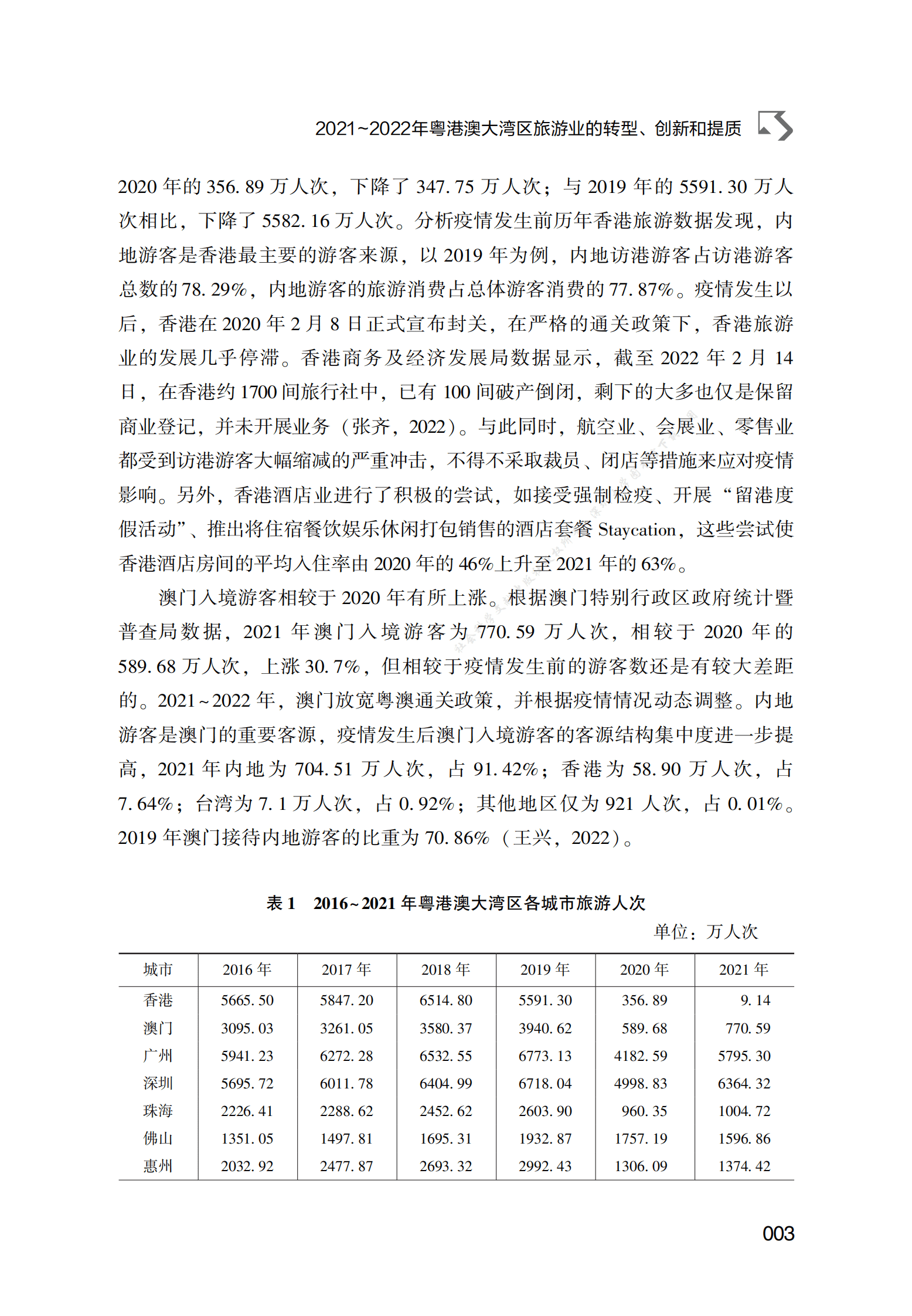 2021～2022年粤港澳大湾区旅游业的转型、创新和提质 第3页