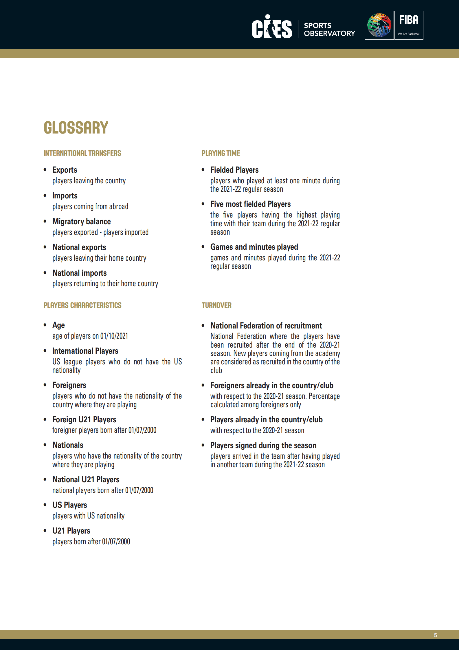 FIBA：2022年国际篮球转会报告（英文） 第6页