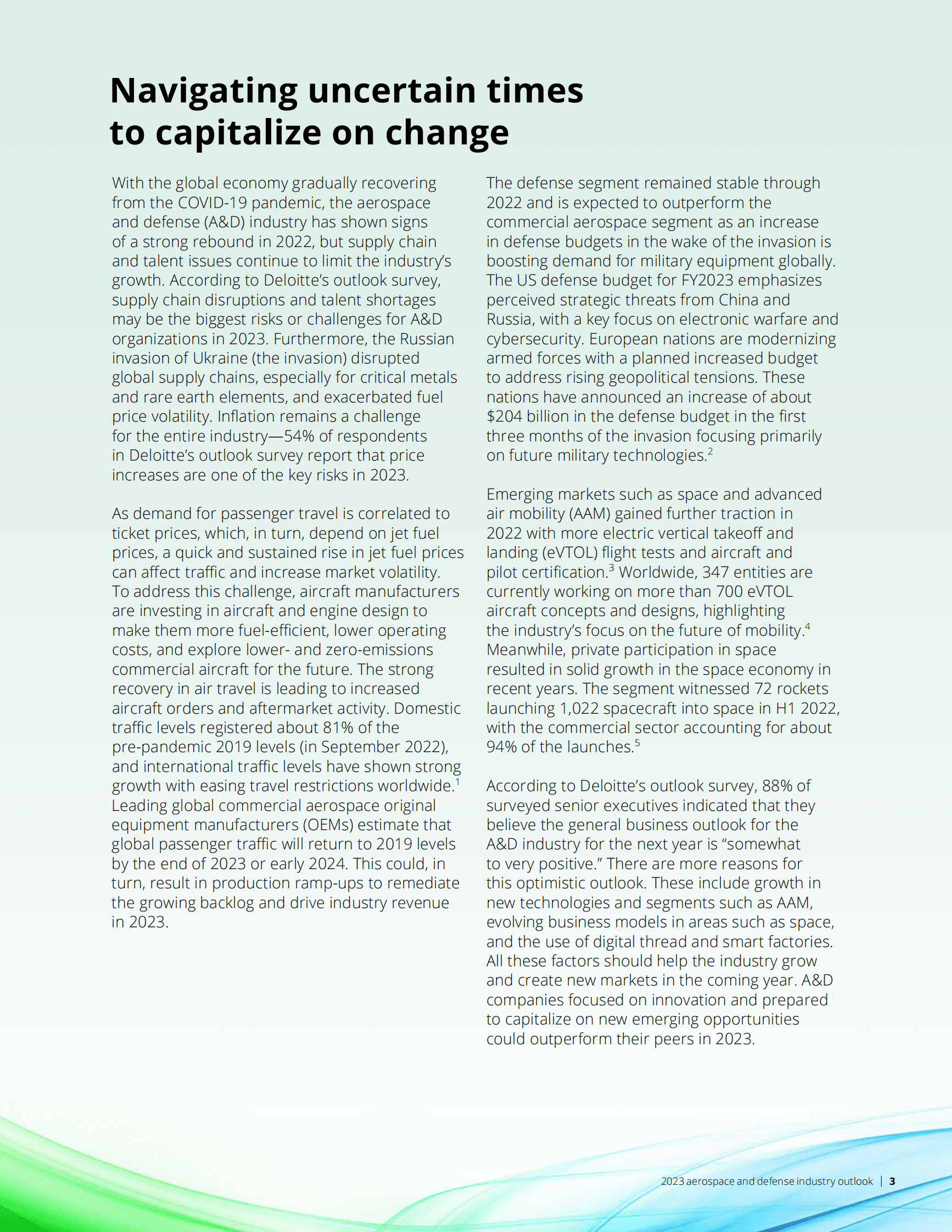 德勤：2023年航空航天与国防工业展望【英文版】 第3页