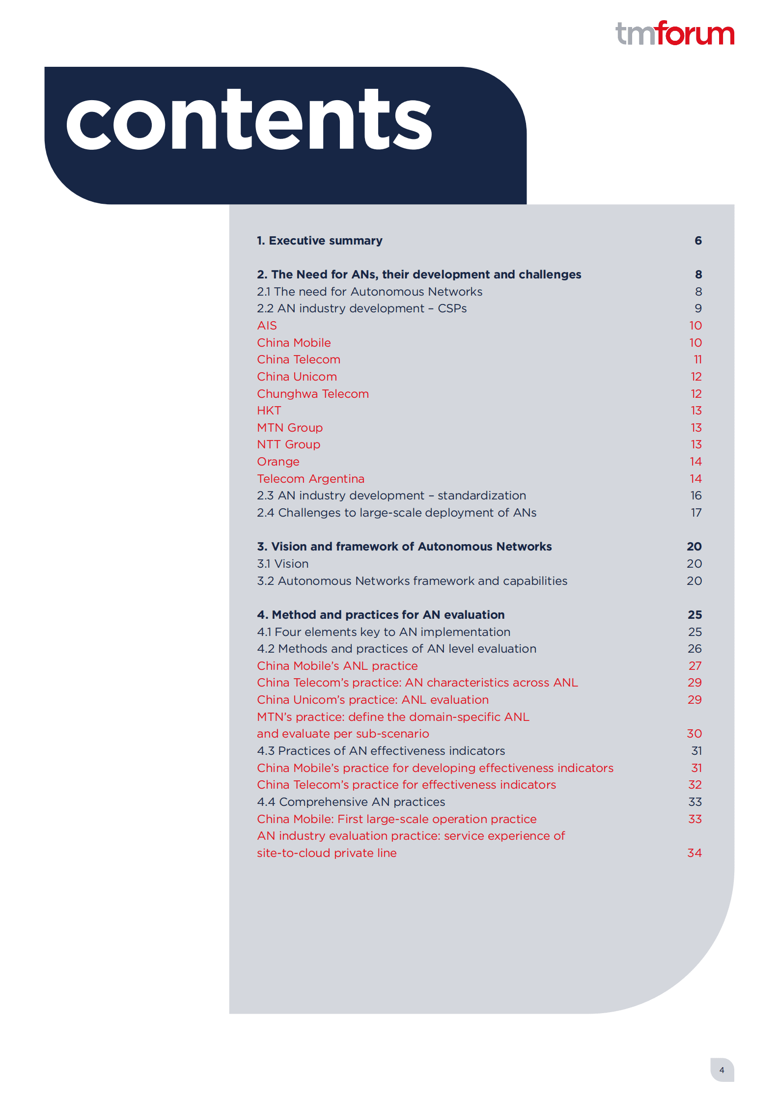Tmforum：TMF自智网络白皮书4.0【英文版】 第4页