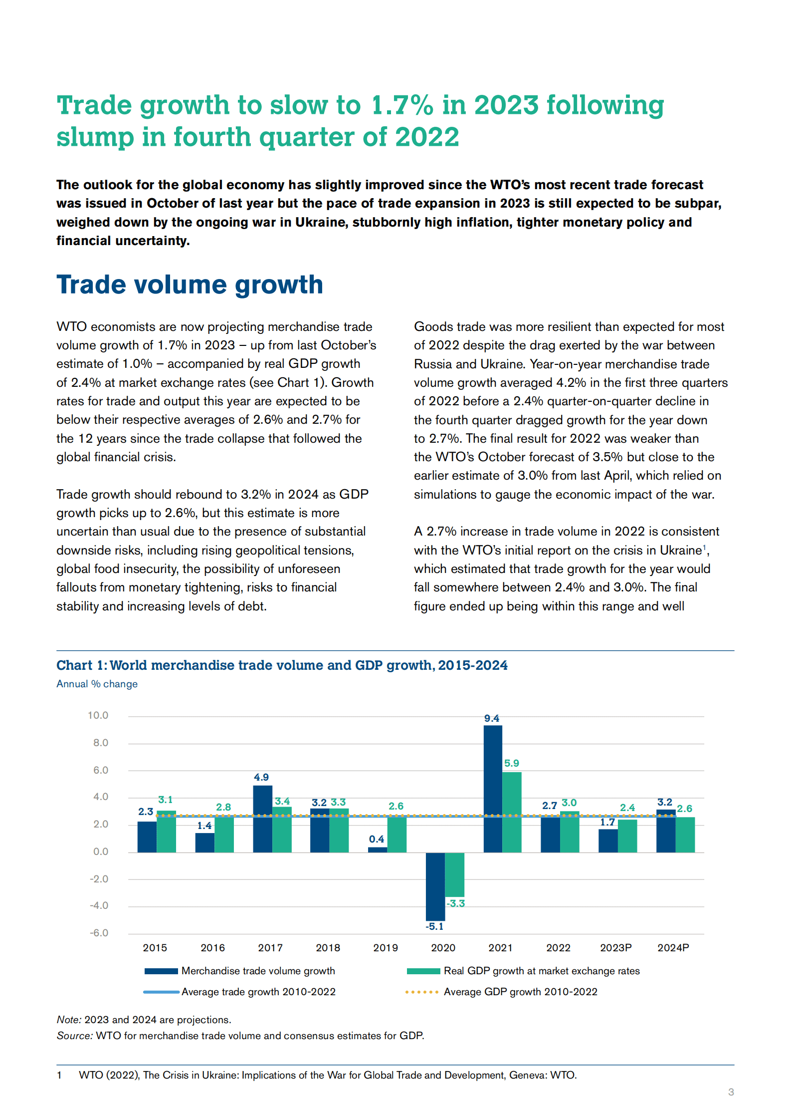 世界贸易组织：全球贸易展望和统计报告【英文版】 第5页
