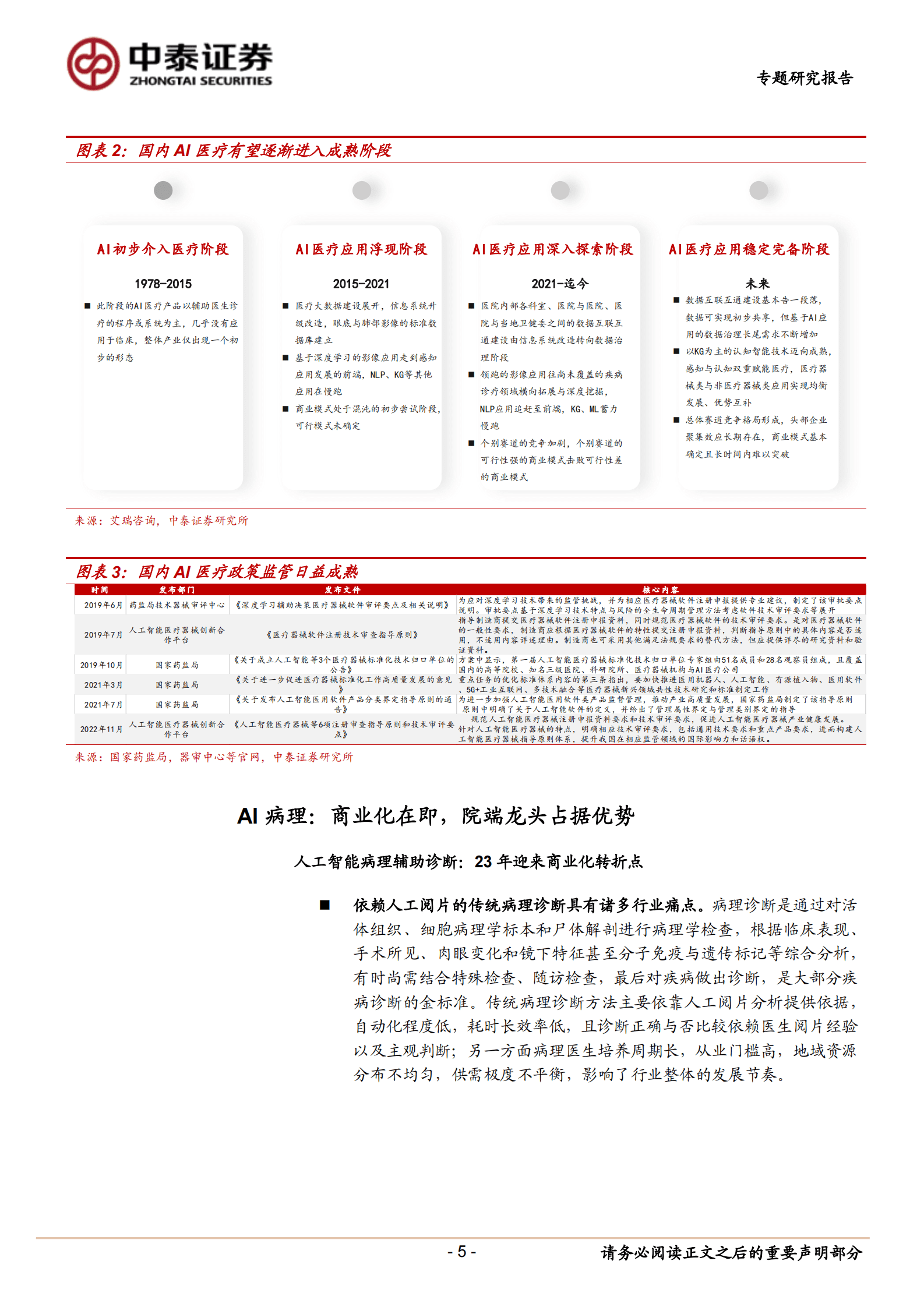 中泰证券：医药生物专题研究报告：AI+医疗:医药，未来已来 第5页