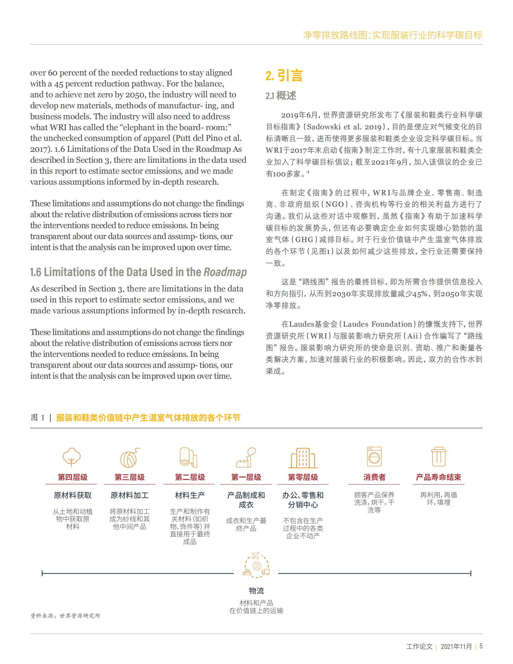 世界资源研究所（WRI）：净零排放路线图：实现服装行业的科学碳目标（2022） 第5页
