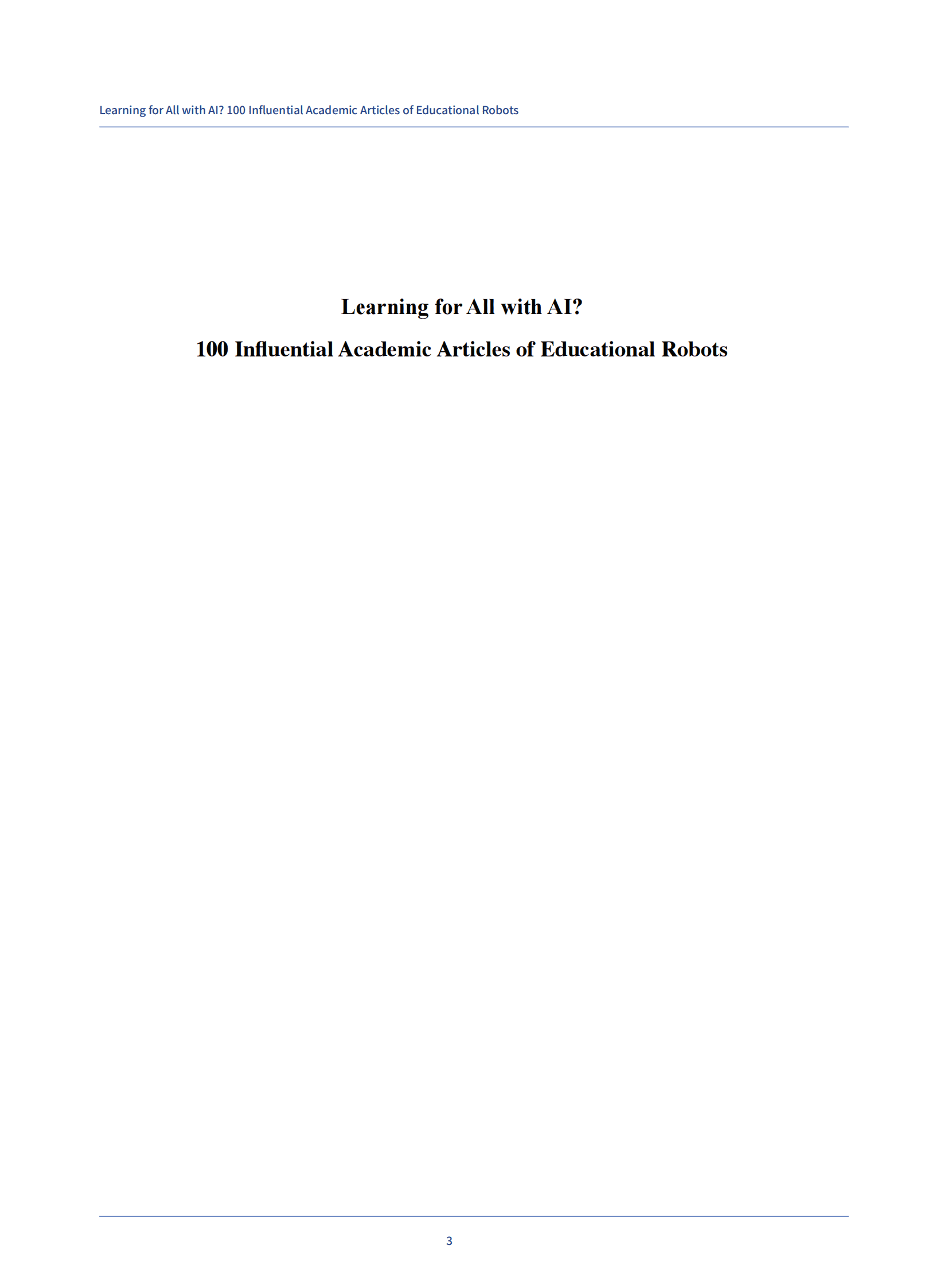 联合国教科文组织：人工智能为全民学习所用？100篇有影响力的教育机器人学术论文手册【英文版】 第3页