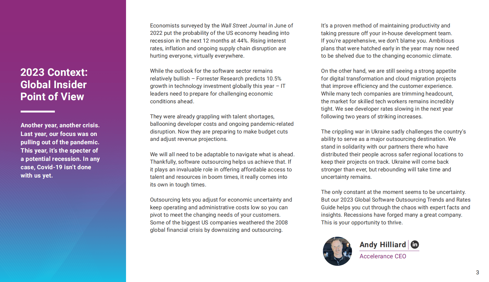 Accelerance：2023年全球软件外包趋势和费率指南【英文版】 第3页