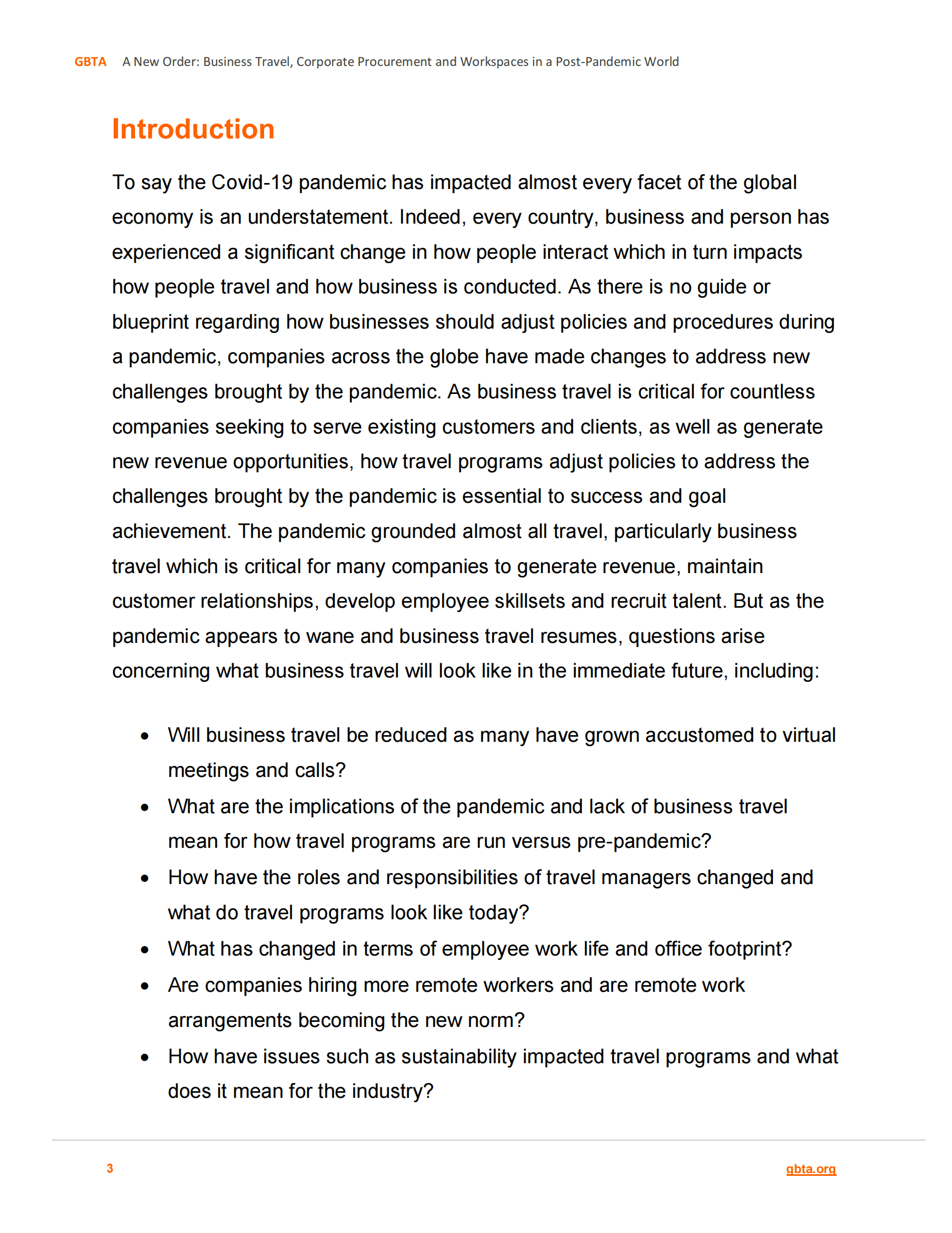 GBTA：新秩序：大流行后的商务旅行报告【英文版】 第3页