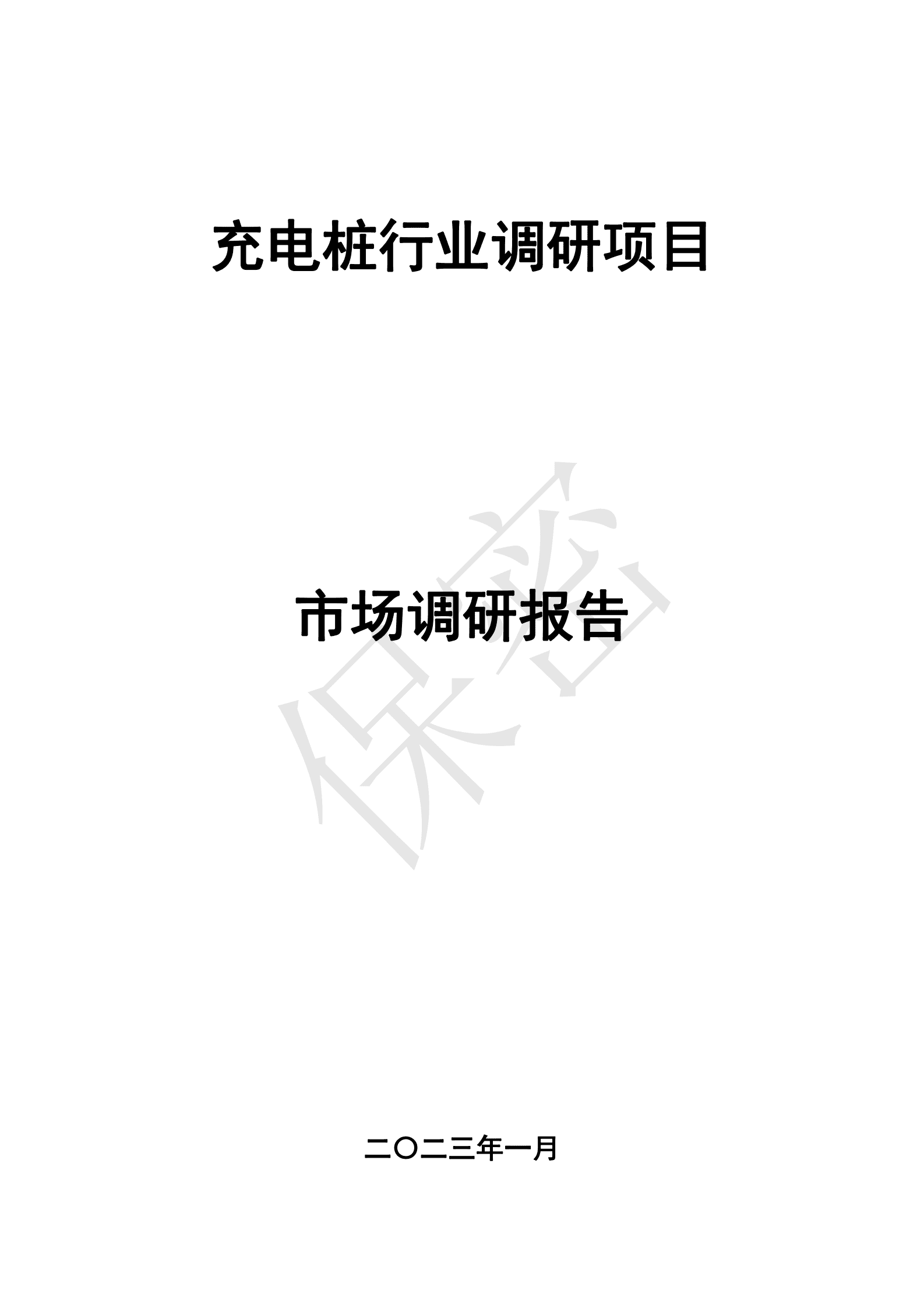 中哲咨询：2023年充电桩行业调研项目市场调研报告 第1页