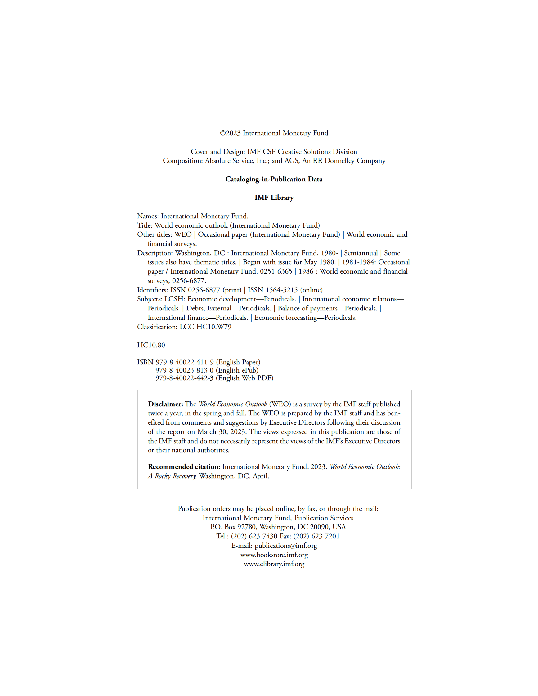 国际货币基金组织（IMF）：世界经济展望报告——坎坷的复苏【英文版】 第4页