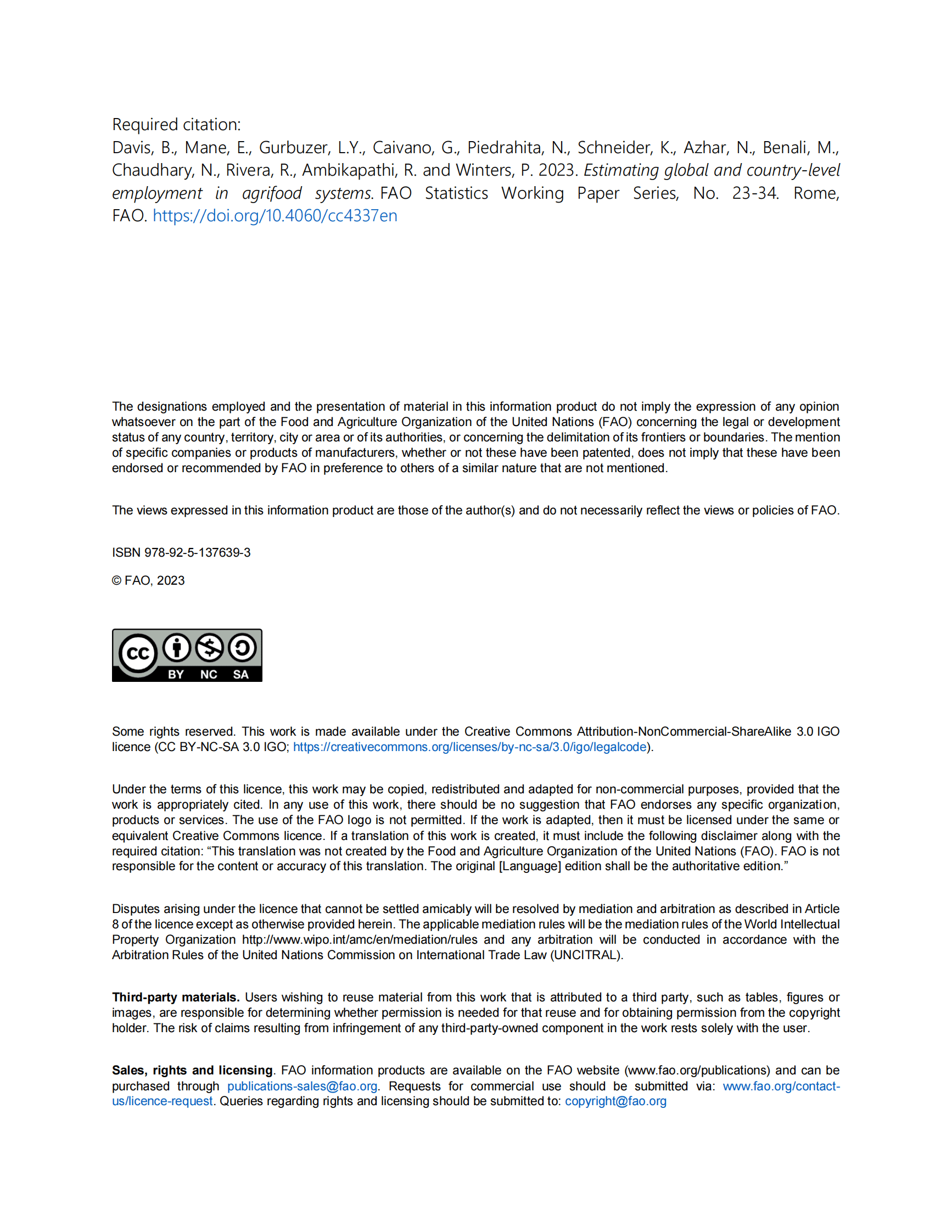 粮农组织：全球和国家层面农业粮食体系就业测算研究报告 第4页