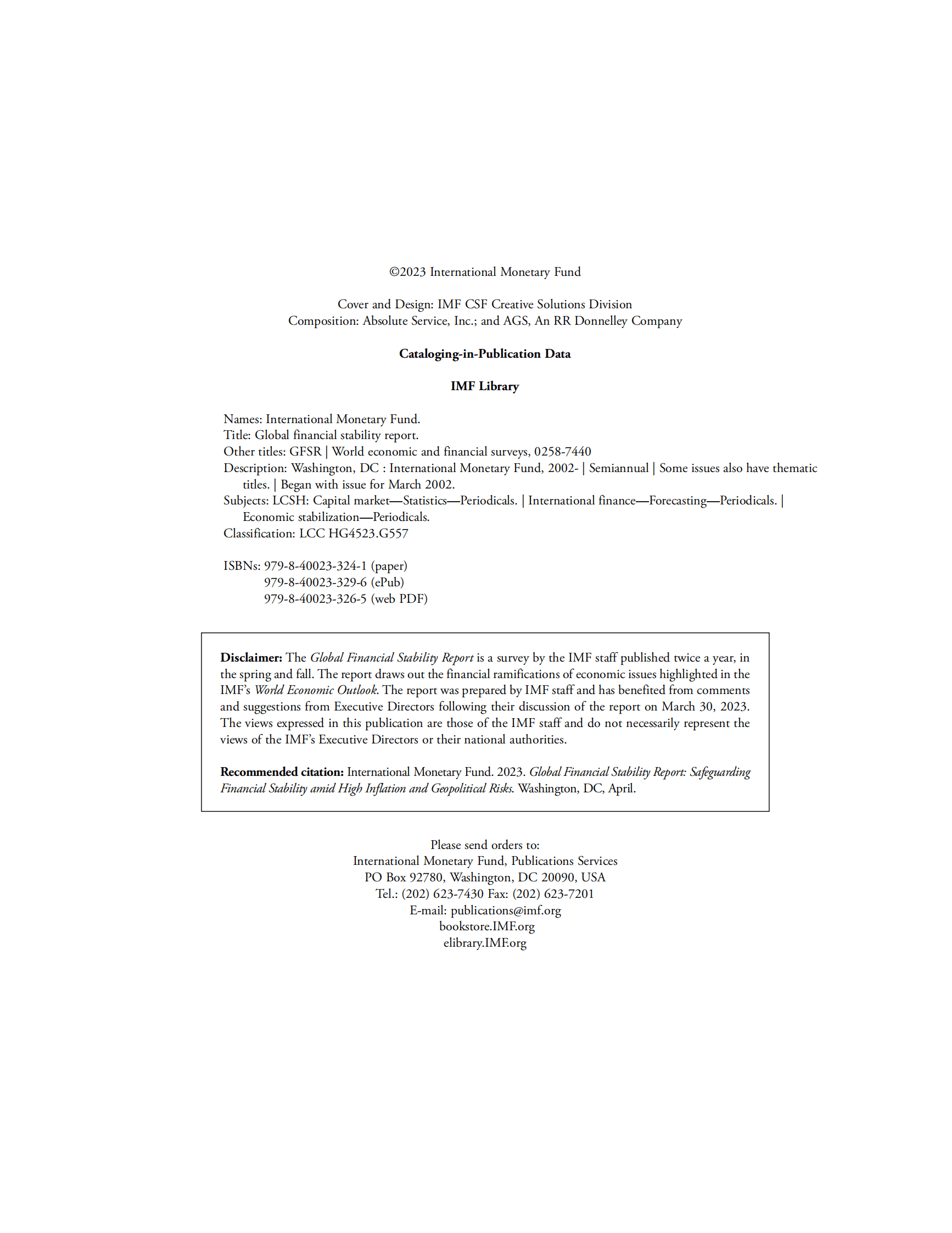 IMF：2023全球金融稳定报告（2023年4月发布）【英】 第4页
