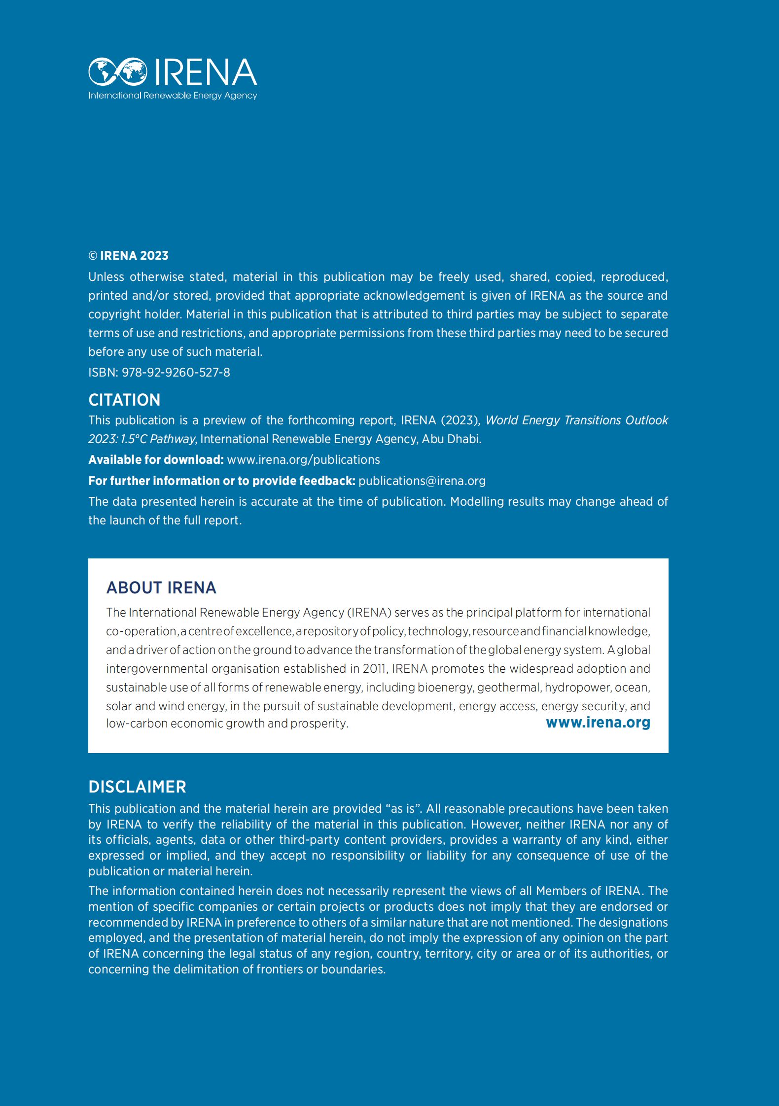 国际可再生能源署（IRENA）：全球能源转型展望2023预览【英文版】 第2页