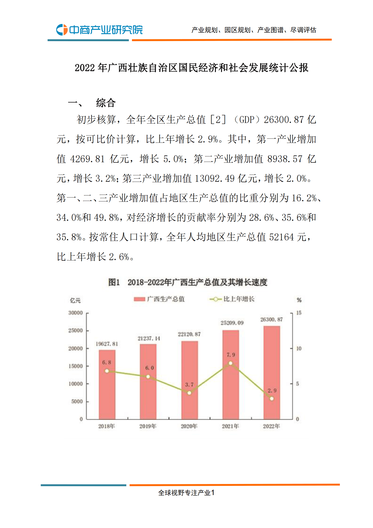 中商产业研究院：2022年广西国民经济和社会发展统计公报 第3页