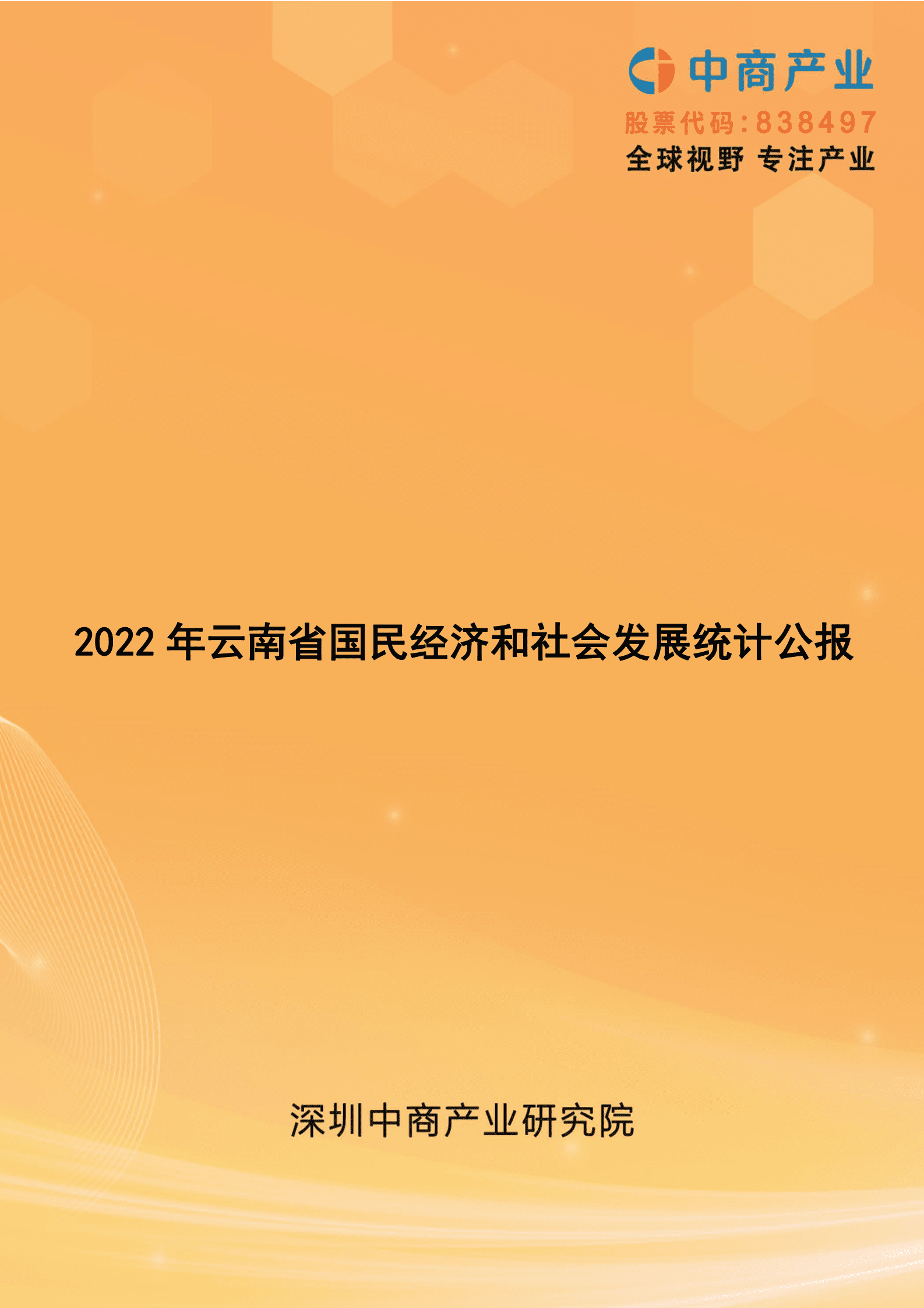 中商产业研究院：2022年云南省国民经济和社会发展统计公报 第1页